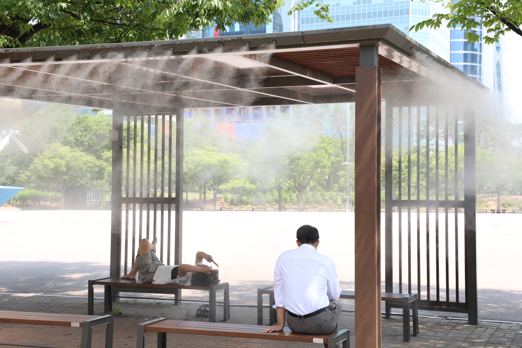 사회;날씨;무더위;폭염주의보;여름폭염;여의도공원;쿨링포그