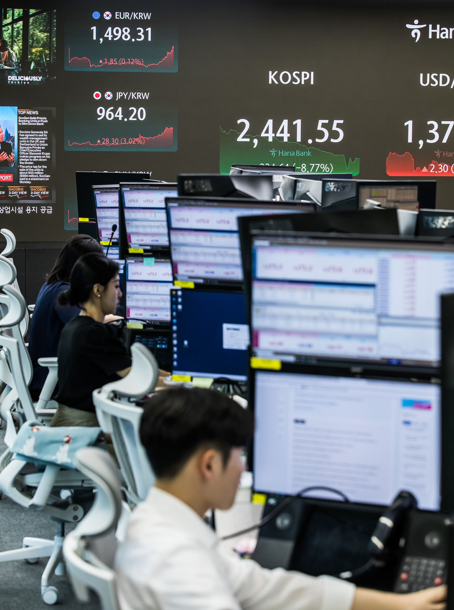 경제;주식;주가;코스피;코스닥;미국발경기침체공포;주가지수;주가급락;사이드카;서킷브레이커;하나은행딜링룸;주가폭락