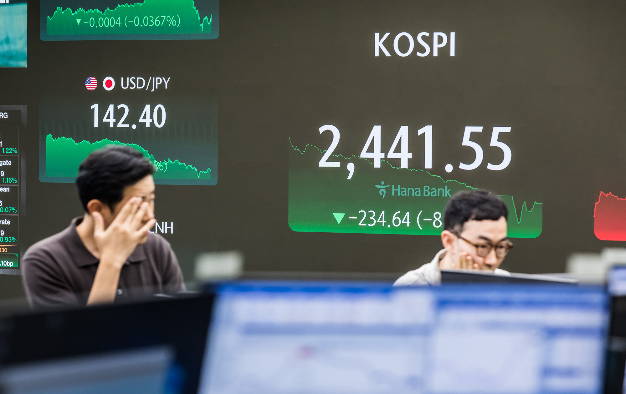 경제;주식;주가;코스피;코스닥;미국발경기침체공포;주가지수;주가급락;사이드카;서킷브레이커;하나은행딜링룸;주가폭락