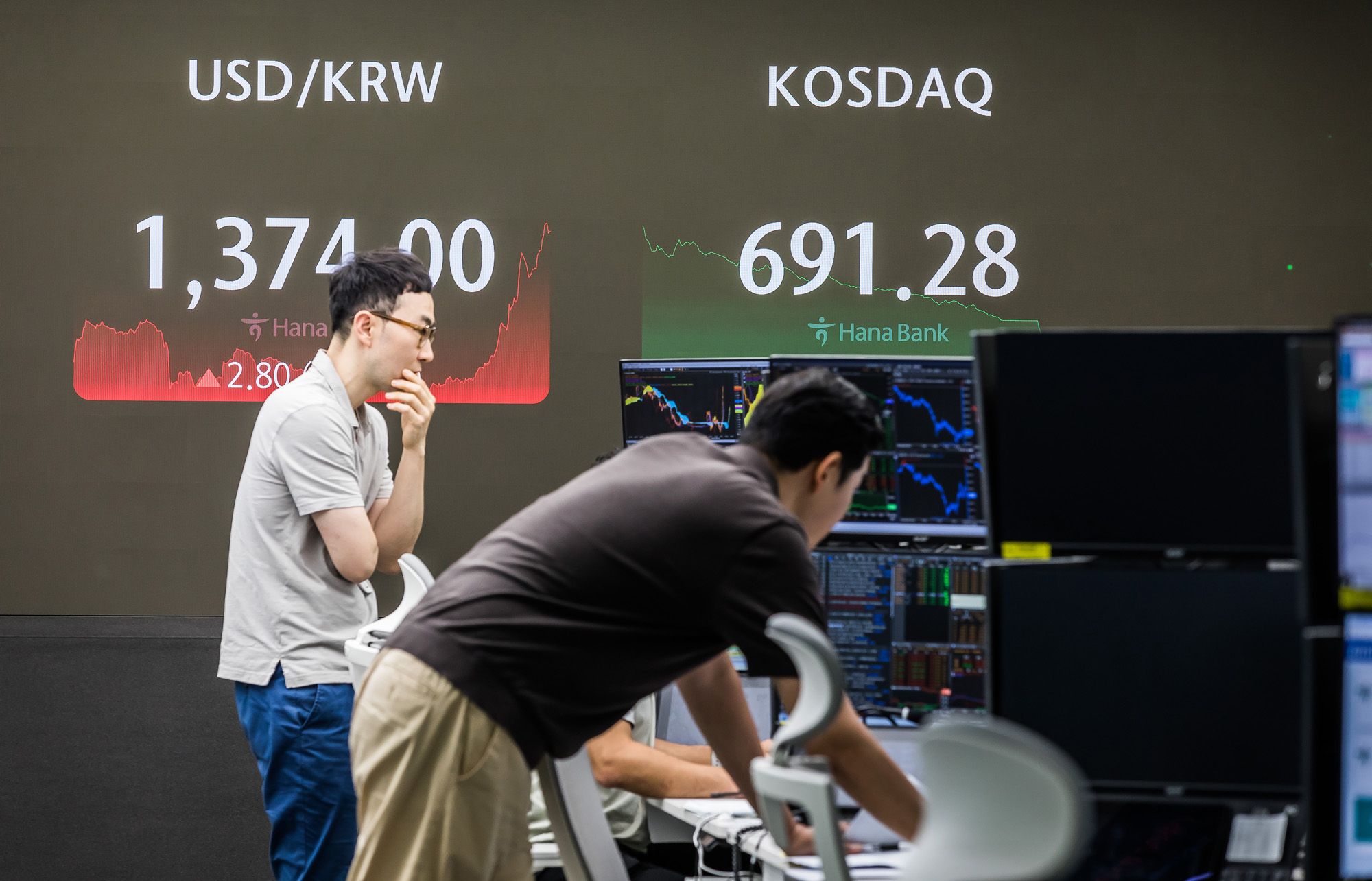 경제;주식;주가;코스피;코스닥;미국발경기침체공포;주가지수;주가급락;사이드카;서킷브레이커;하나은행딜링룸;주가폭락