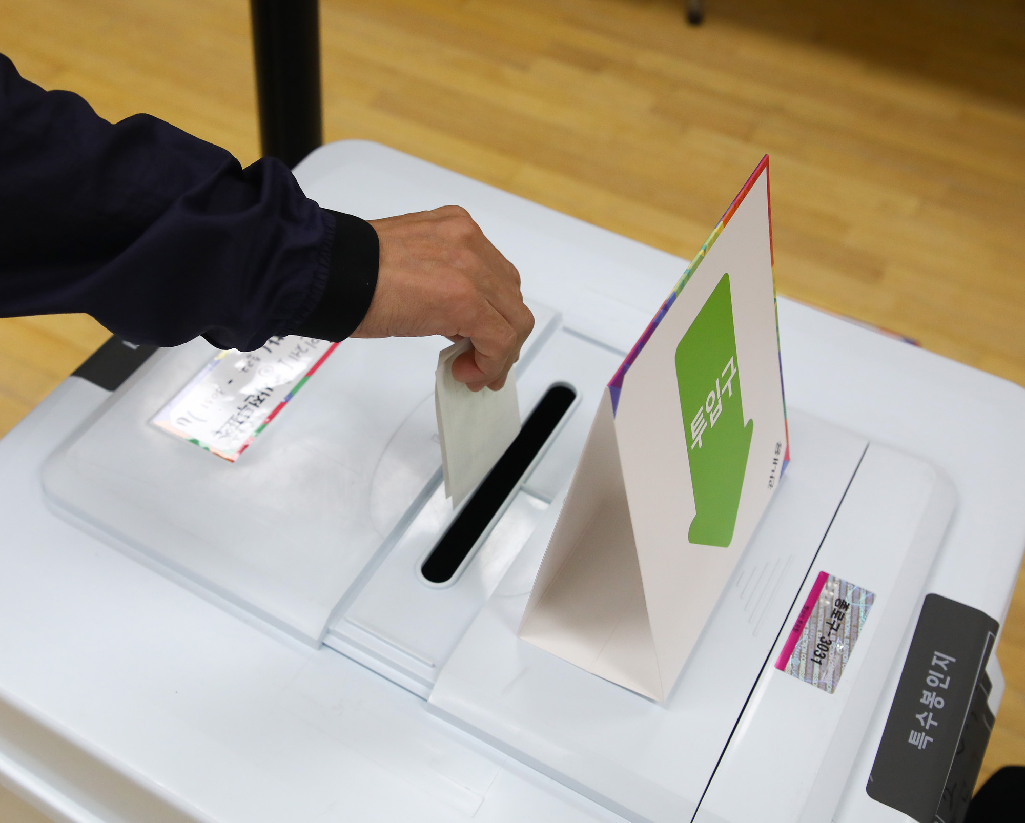 사전 투표소 스케치 교육감 보궐선거