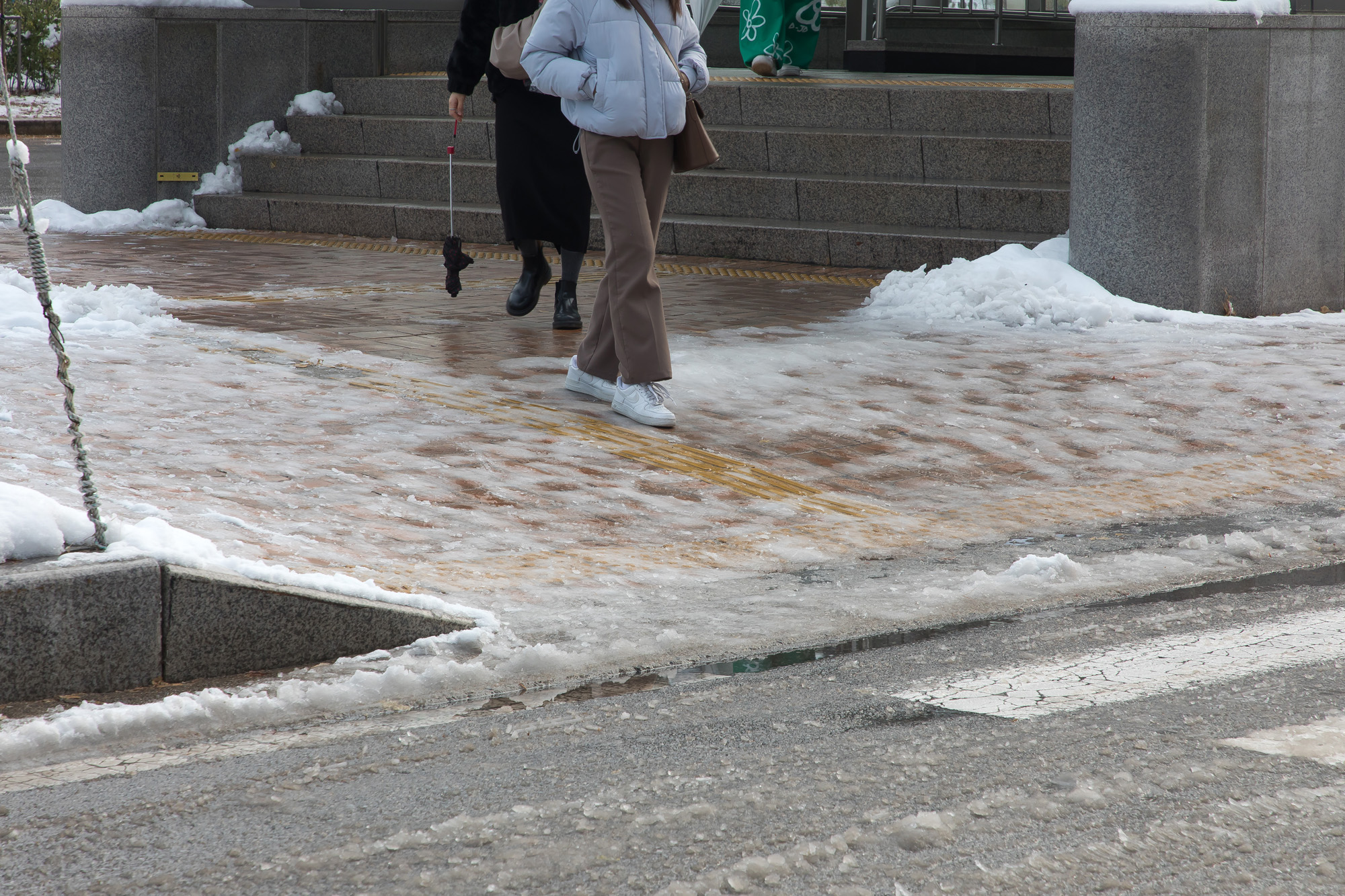 사회;첫눈;눈;눈길;얼음;여의도