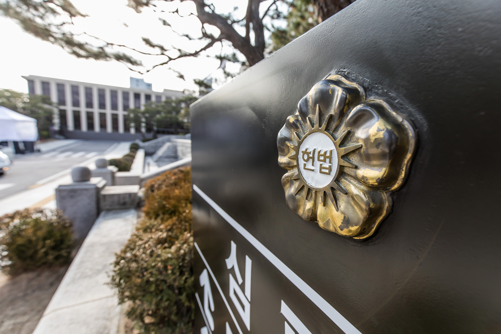 사회;법조;헌재;헌법재판소;헌법재판소윤석열탄핵심판;헌법재판소탄핵촉구화환;헌법재판소탄핵반대화환