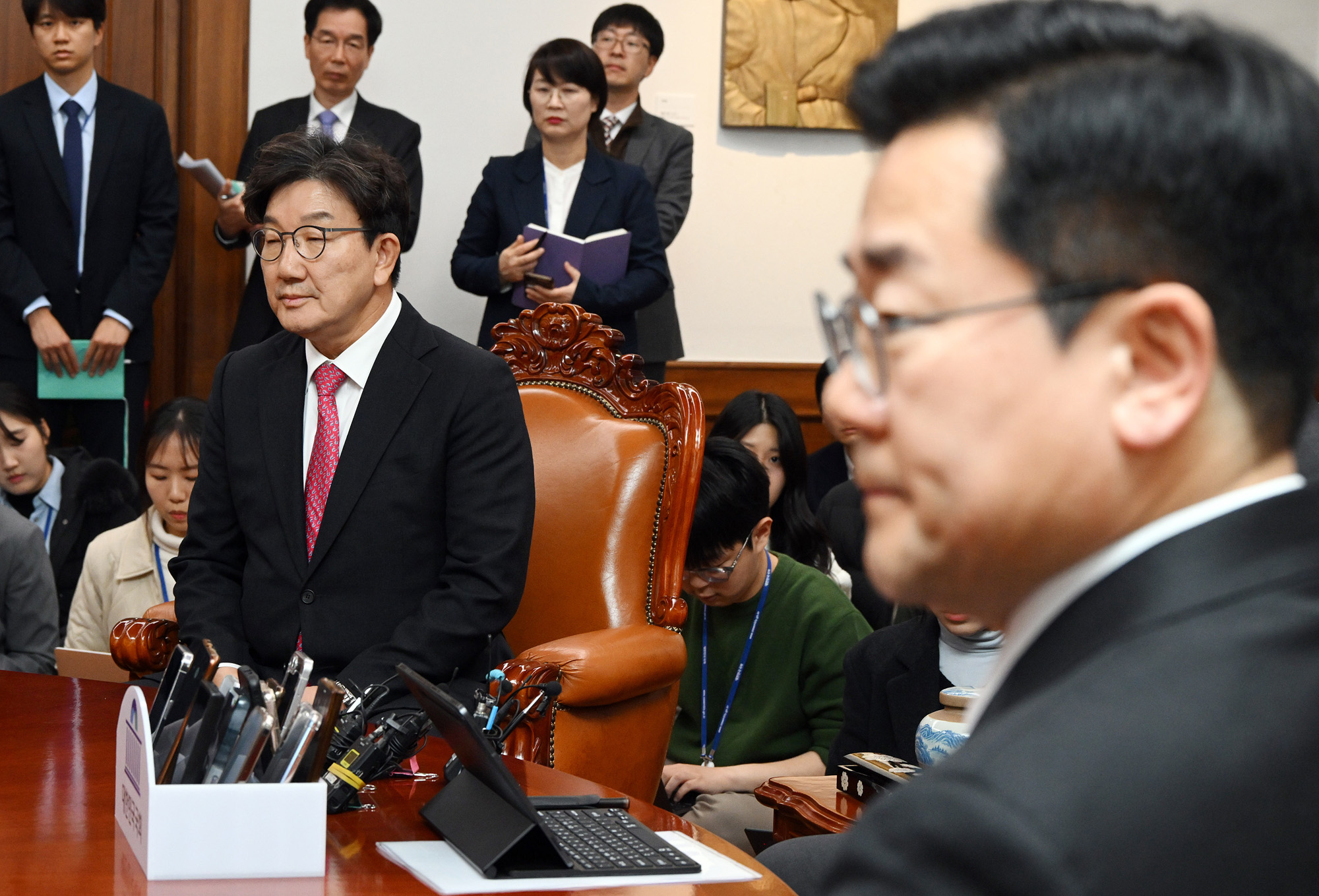정치;국회;국회의장;우원식;원내대표회동;박찬대;권성동