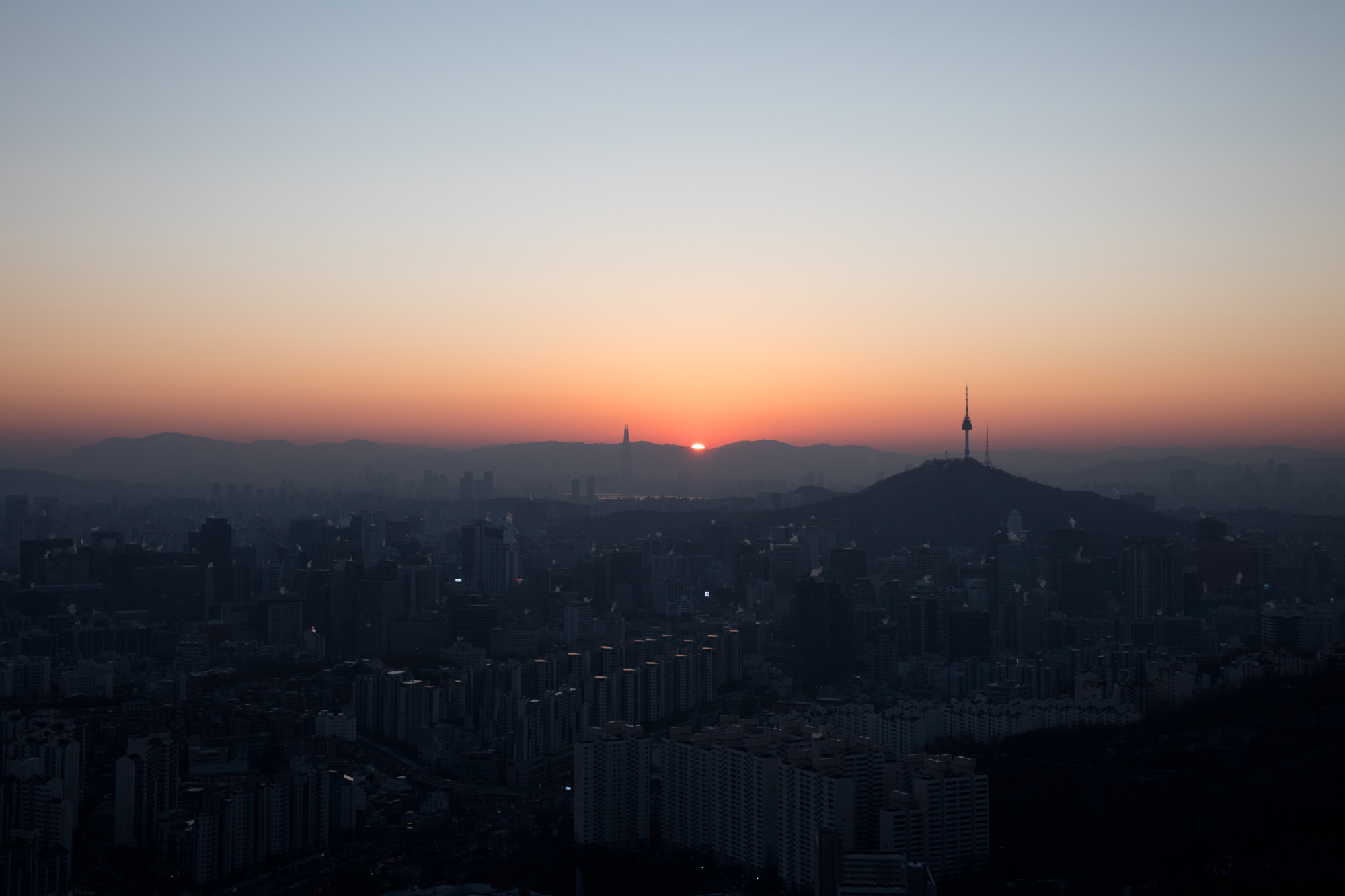 문화;일출;안산;무악동;봉수대;남산타워