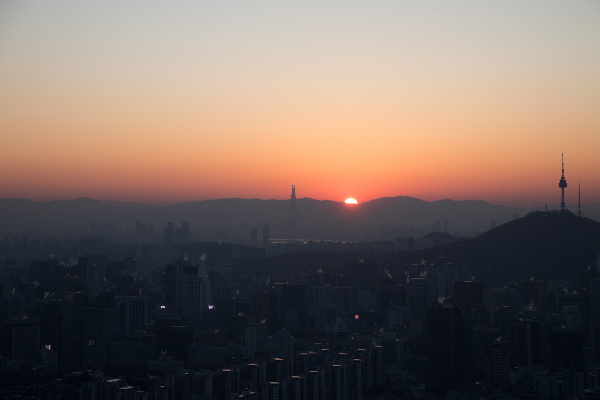 문화;일출;안산;무악동;봉수대;남산타워