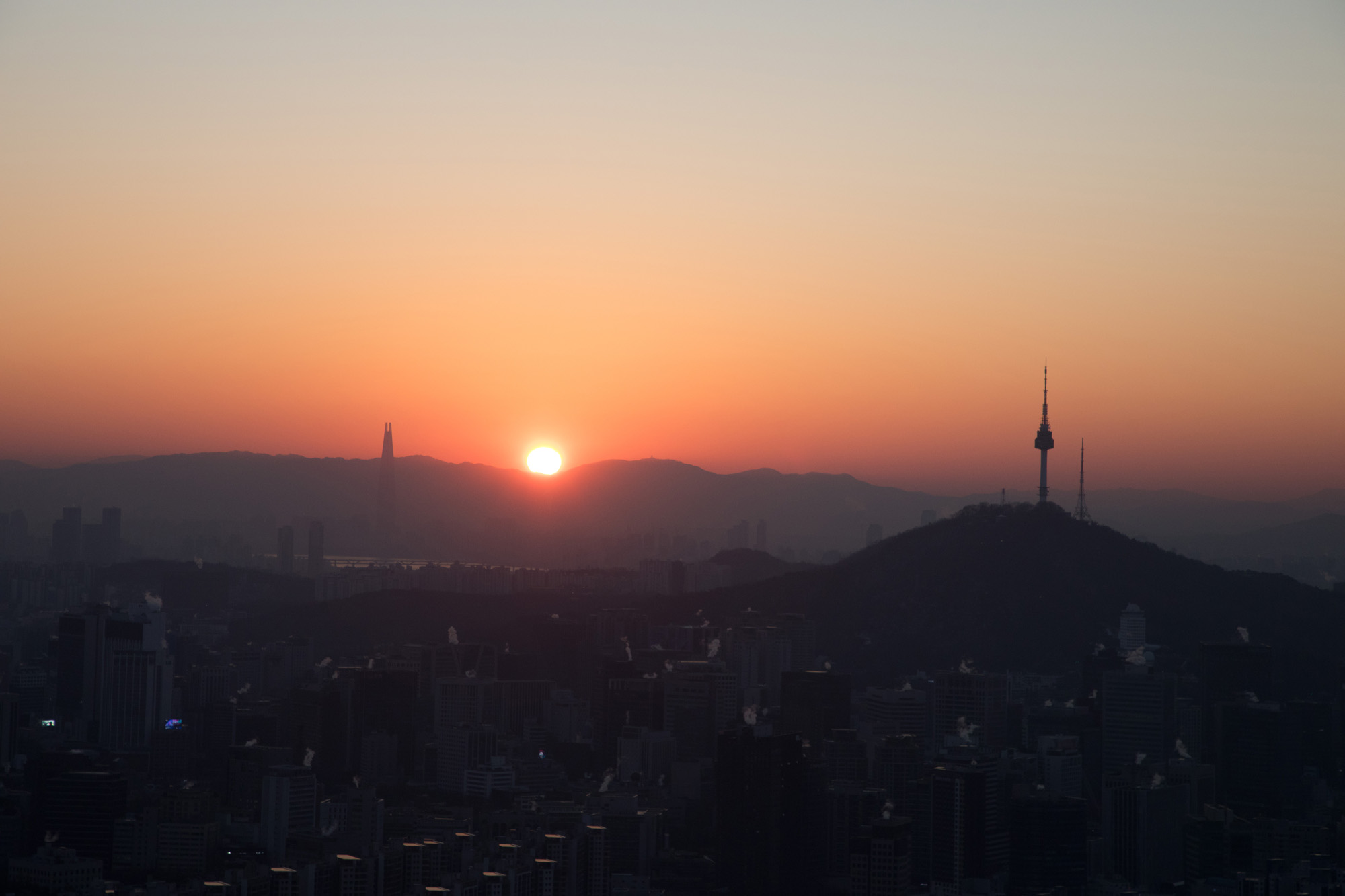 문화;일출;안산;무악동;봉수대;남산타워