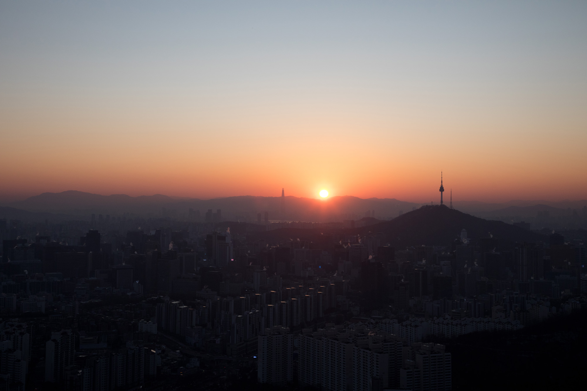 문화;일출;안산;무악동;봉수대;남산타워