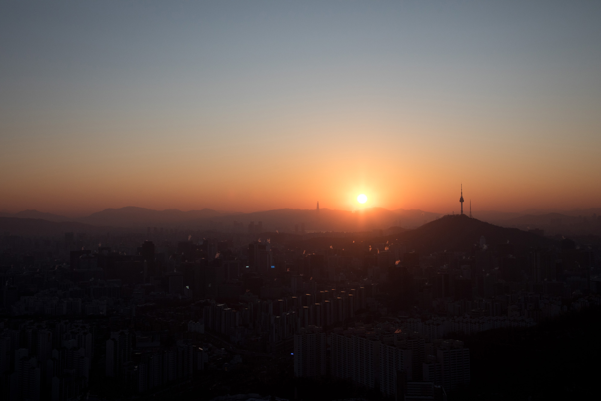 문화;일출;안산;무악동;봉수대;남산타워