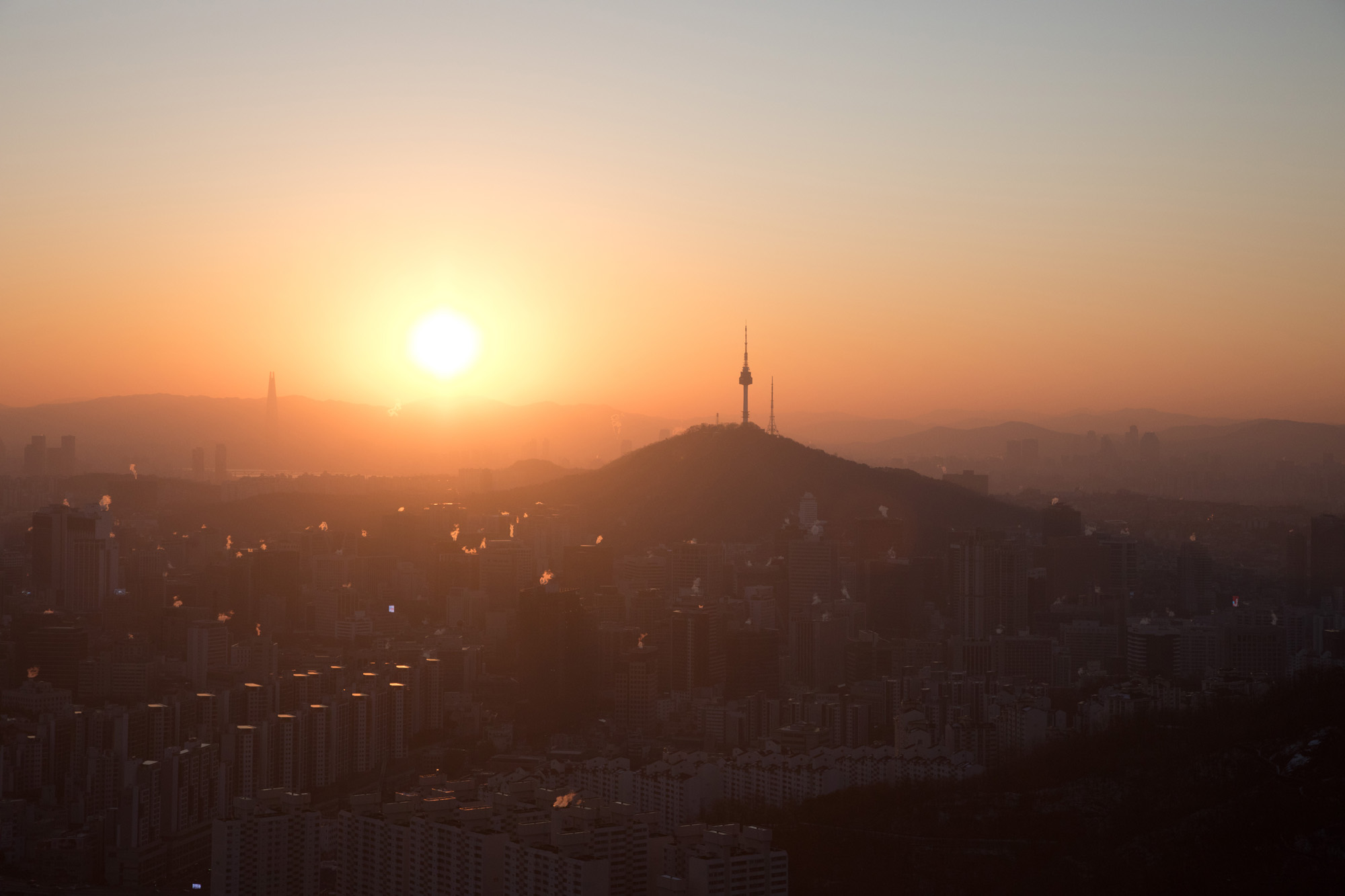 문화;일출;안산;무악동;봉수대;남산타워