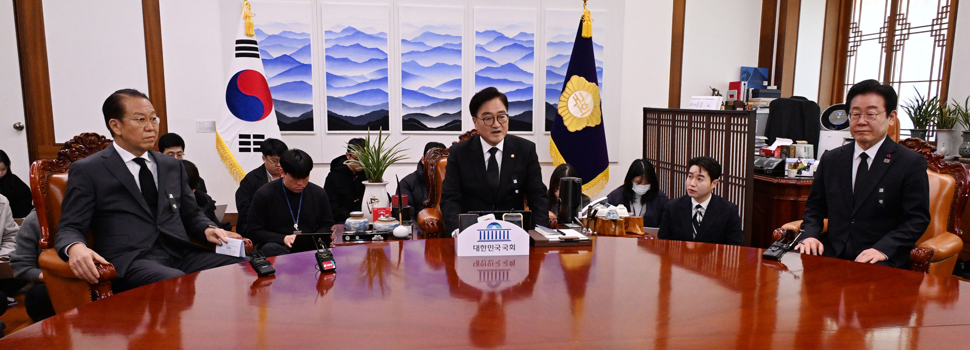 정치;국회;우원식 국회의장;여야대표회동;이재명;권영세