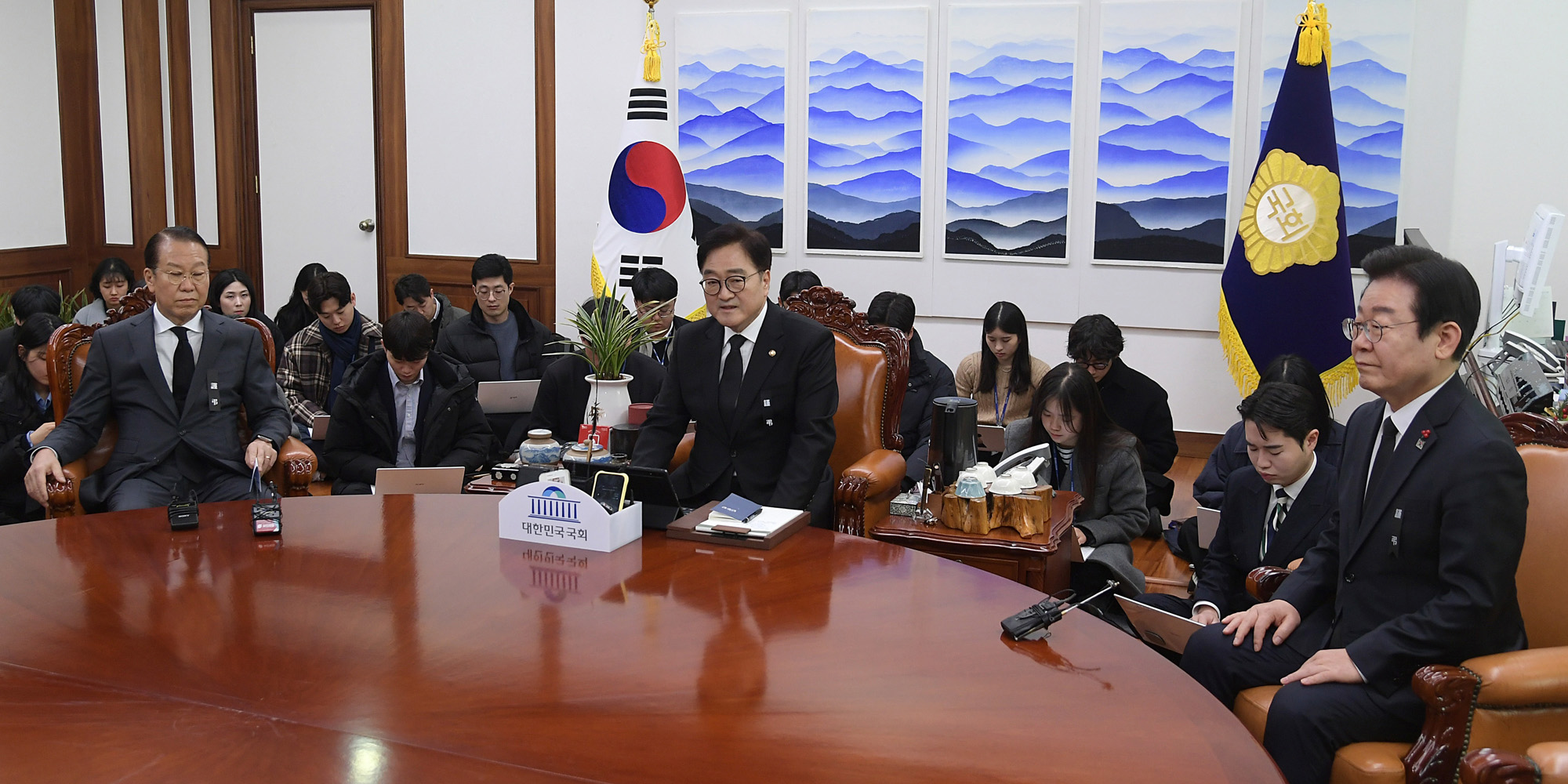 정치;국회;우원식 국회의장;여야대표회동;이재명;권영세