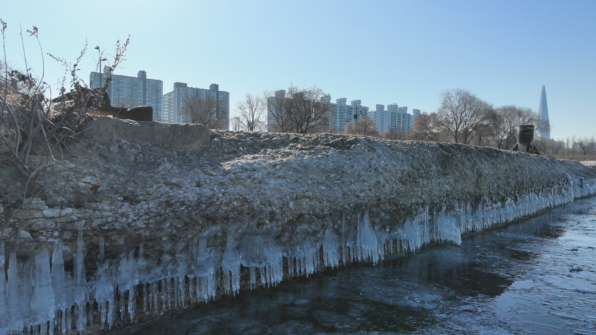 한강결빙 얼음 한파 겨울