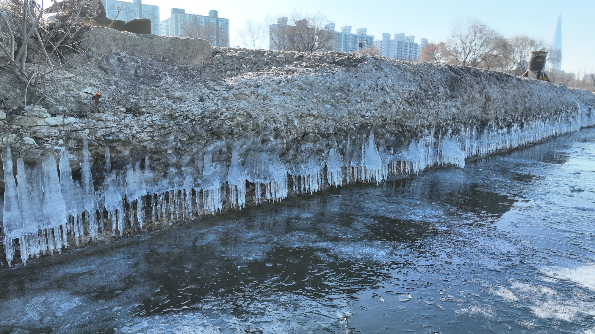 한강결빙 얼음 한파 겨울