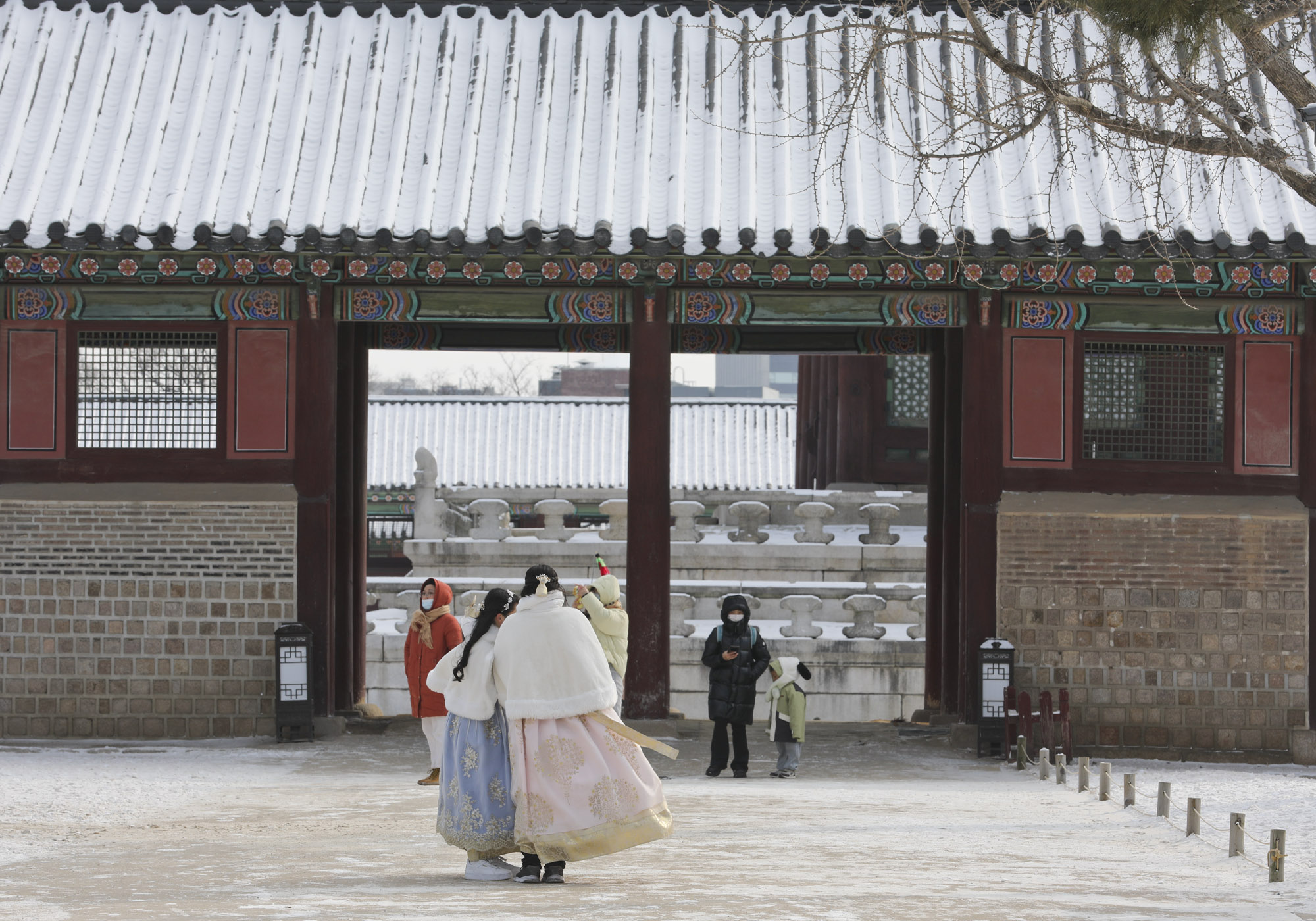 경복궁;폭설;눈길
