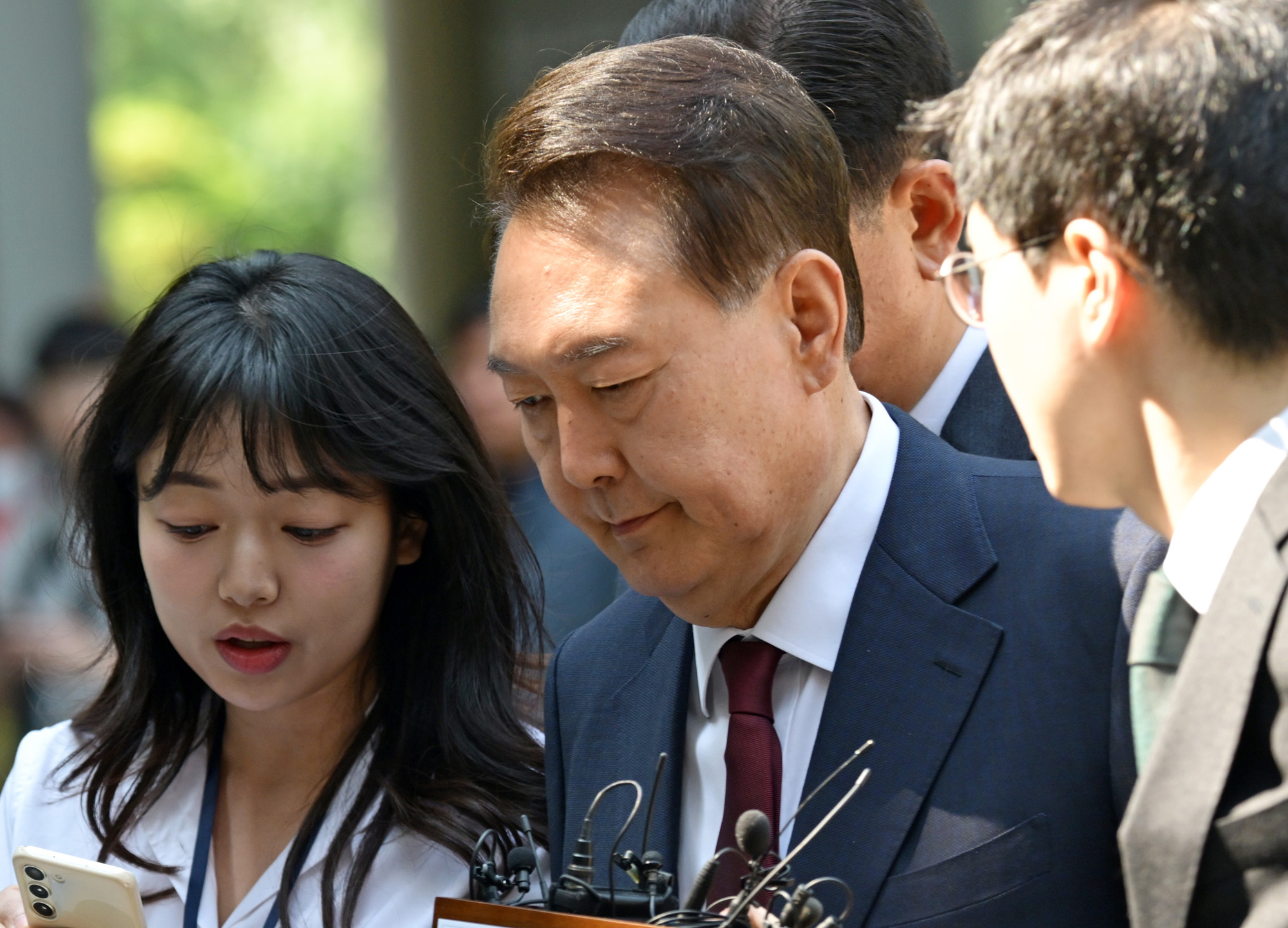 윤석열;중앙지법 출석