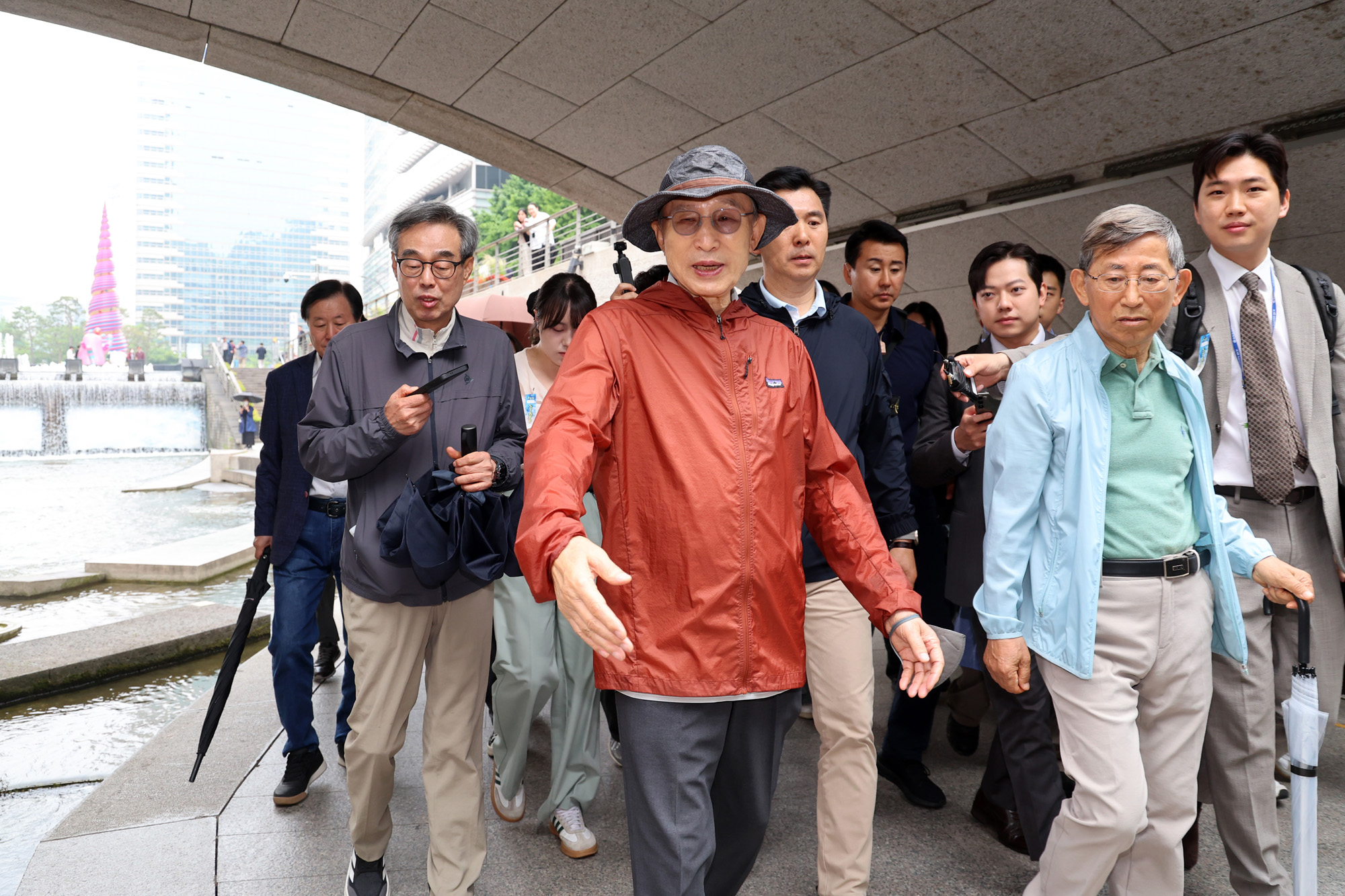 이명박 청계천 산책 대선