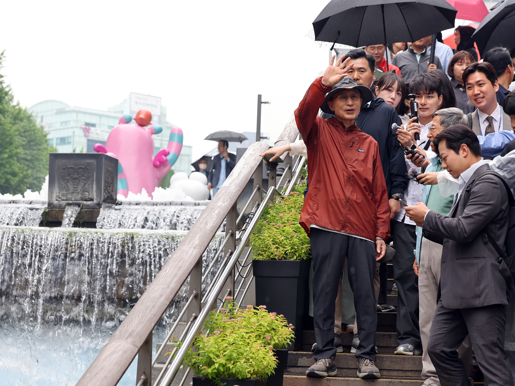 이명박 청계천 산책 대선