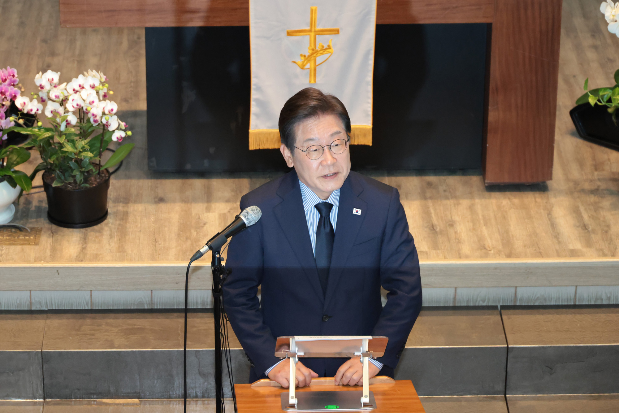 정치;더불어민주당대선후보;이재명;대선후보;이재명연설;유세현장;성남주민교회