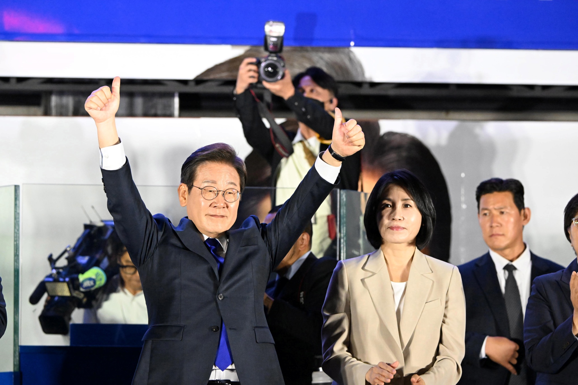 21대대통령선거;이재명;당선확정;여의도;인사