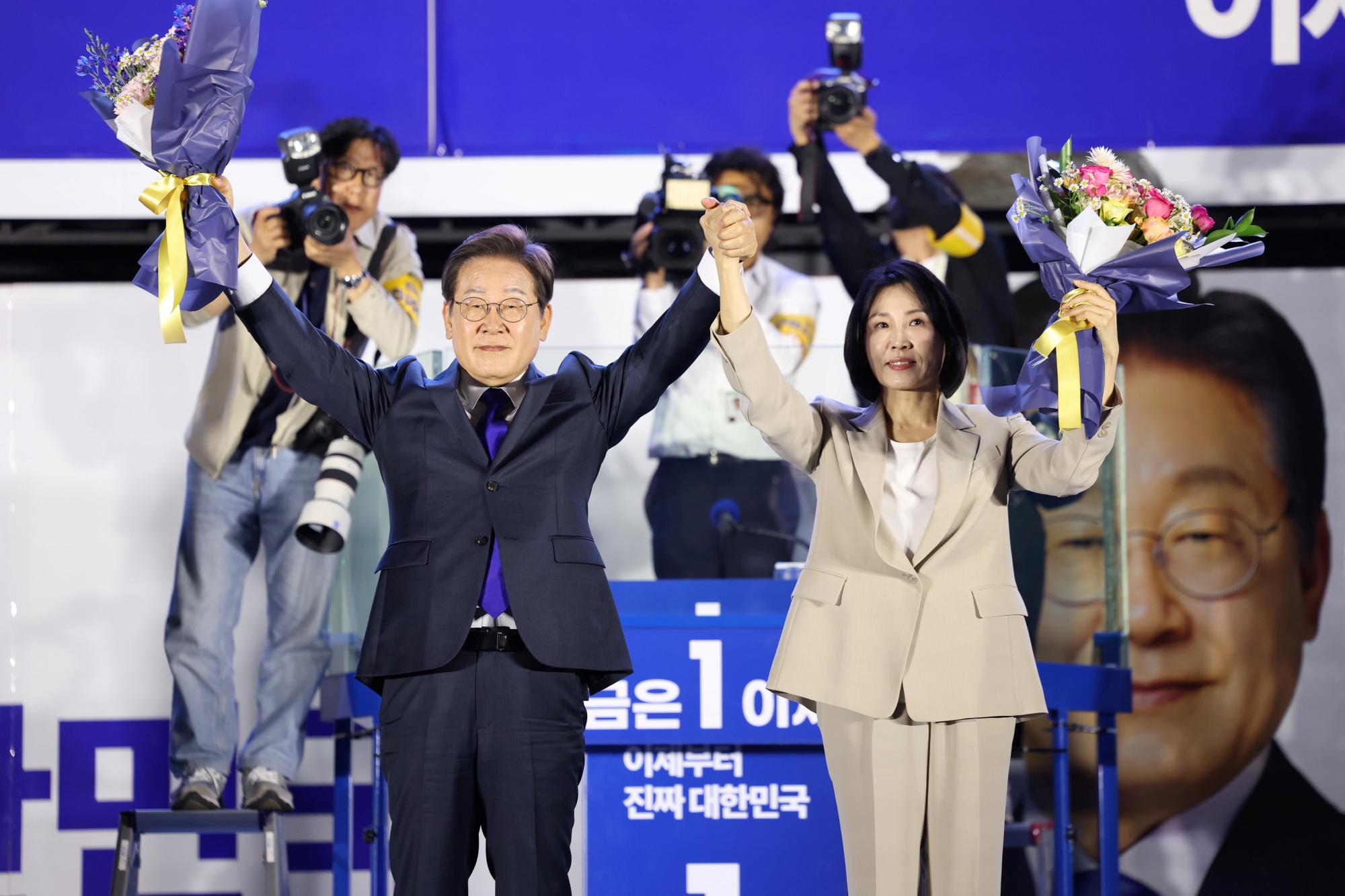 21대대통령선거;이재명;당선확정;여의도;인사