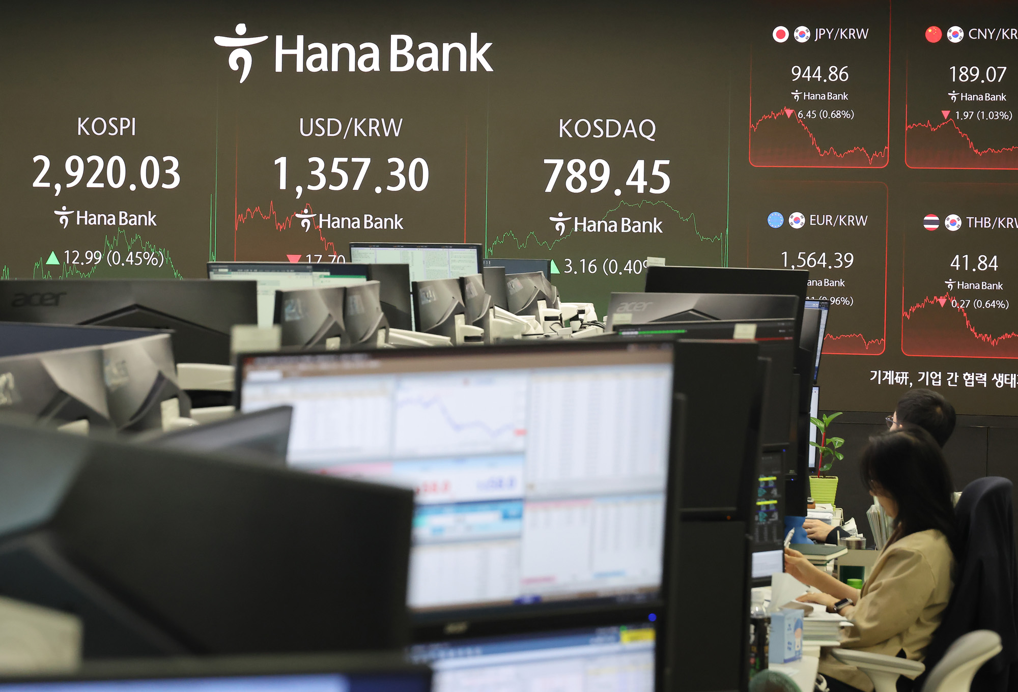 하나은행 딜링룸 코스피 상승세