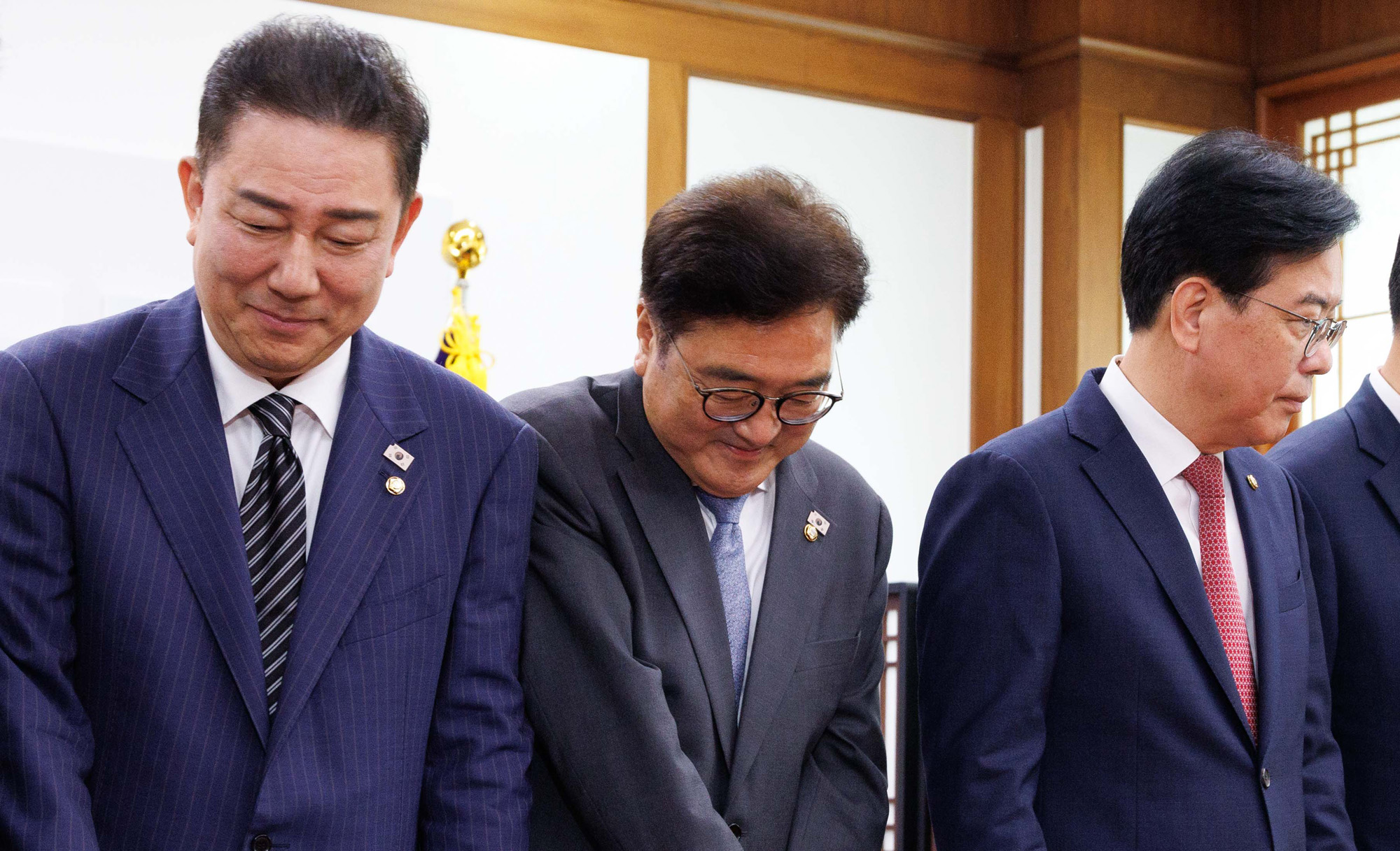 정치;국회;국회의장;여야원내대표;원내대표회동;송언석;김병기;우원식