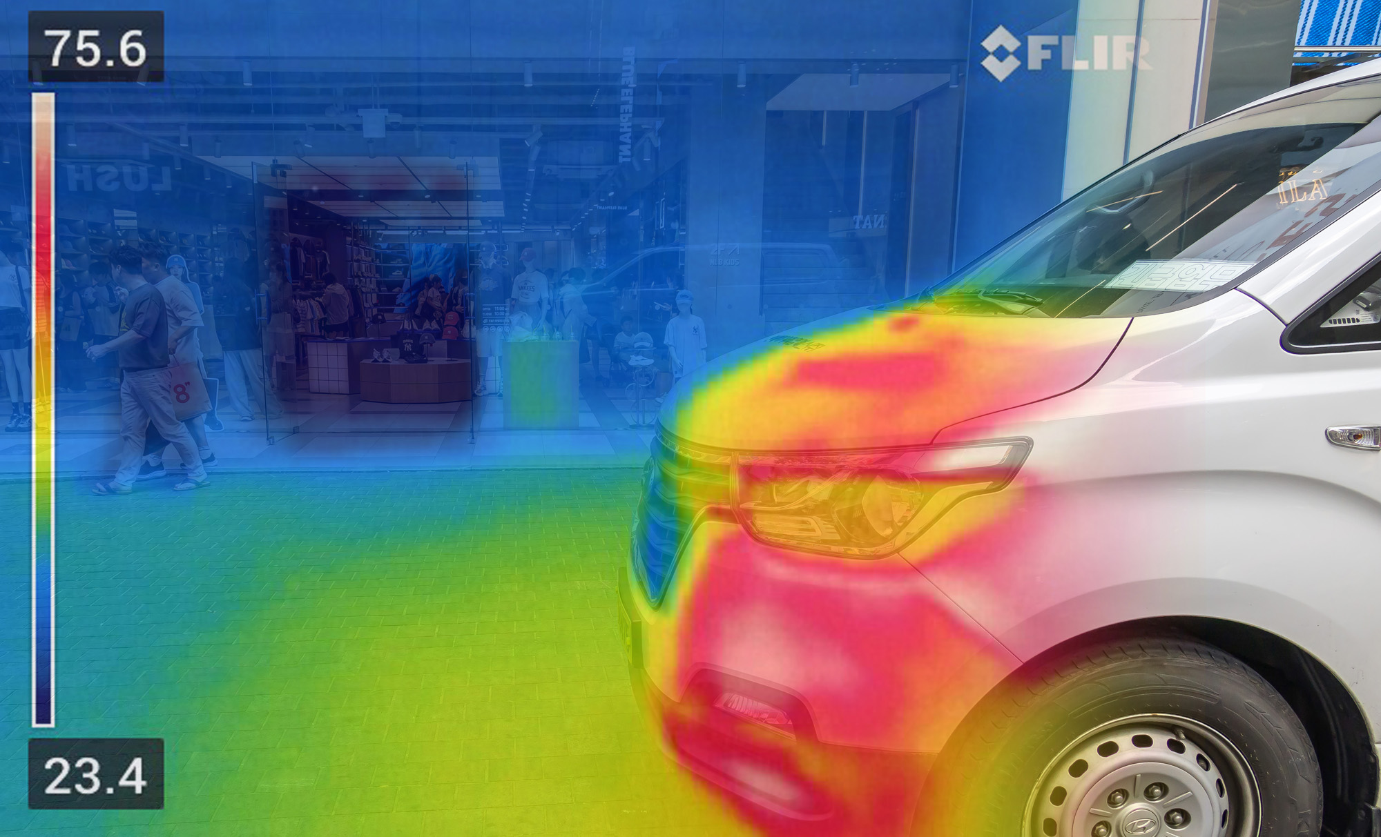 사회;날씨;여름스케치;폭염스케치;폭염경보;개문냉방영업;개문영업;명동상가개문냉방;열화상카메라스케치