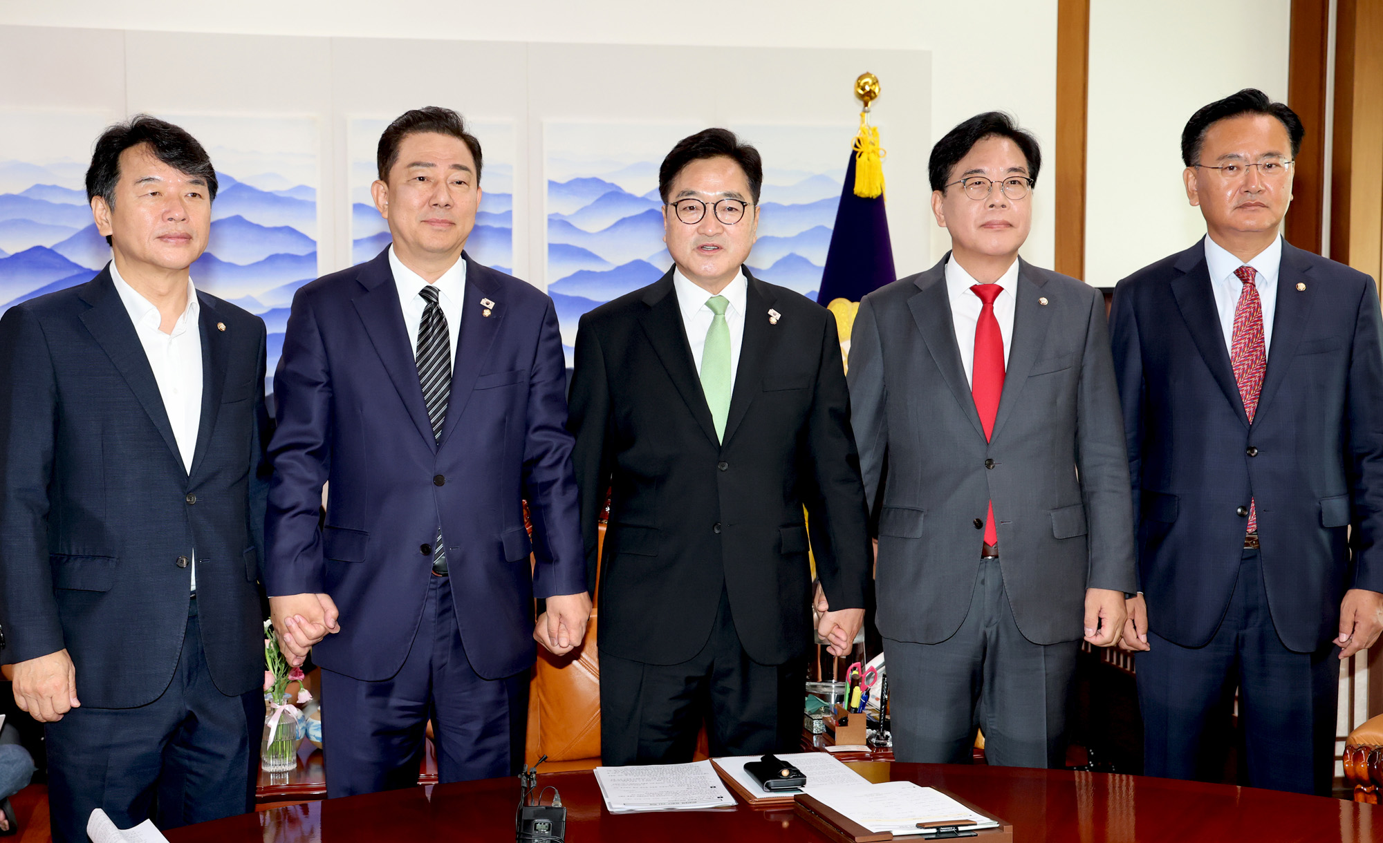 정치;국회;우원식;송언석;김병기;여야원내대표;원내대표회동