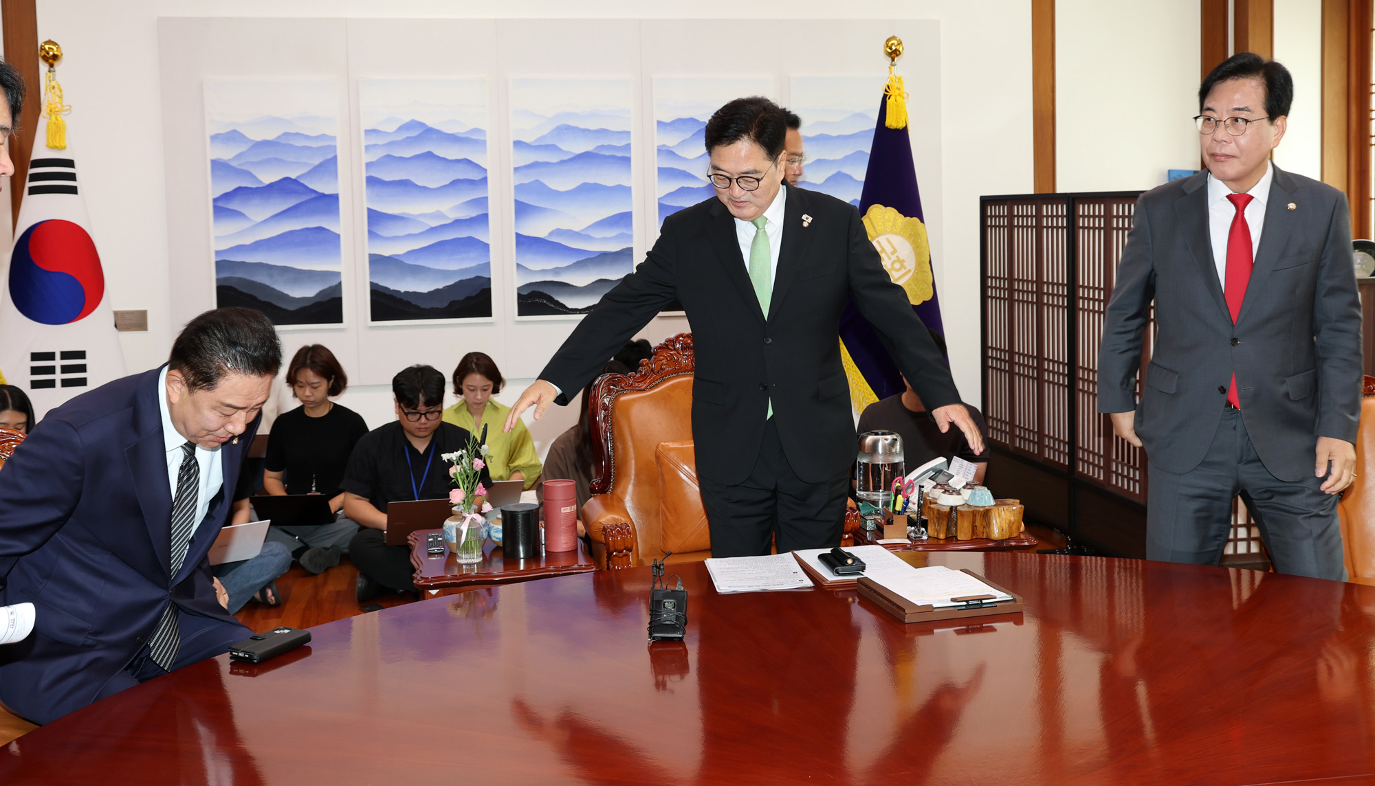 정치;국회;우원식;송언석;김병기;여야원내대표;원내대표회동