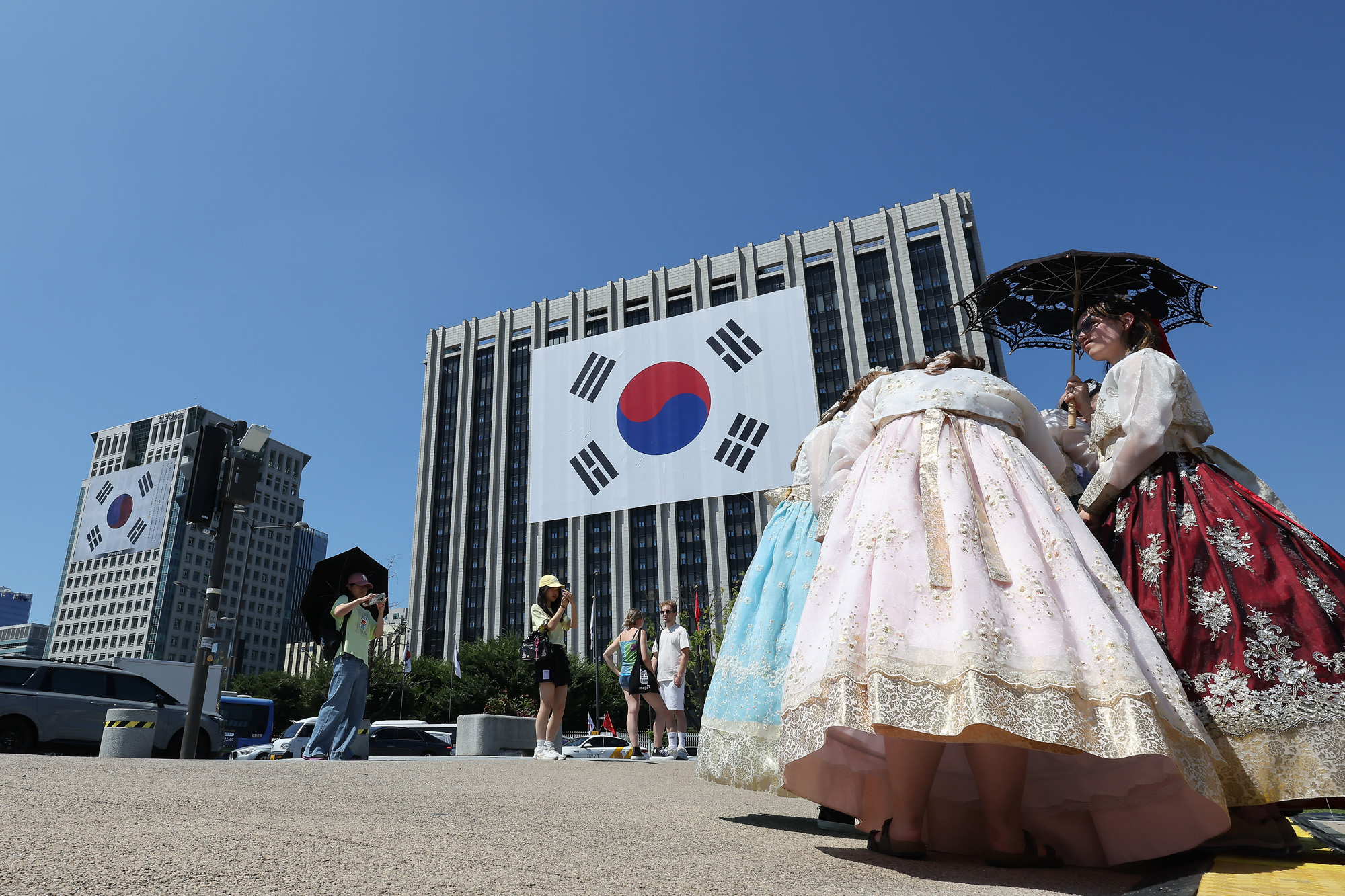 태극기 광복절 김구 광화문