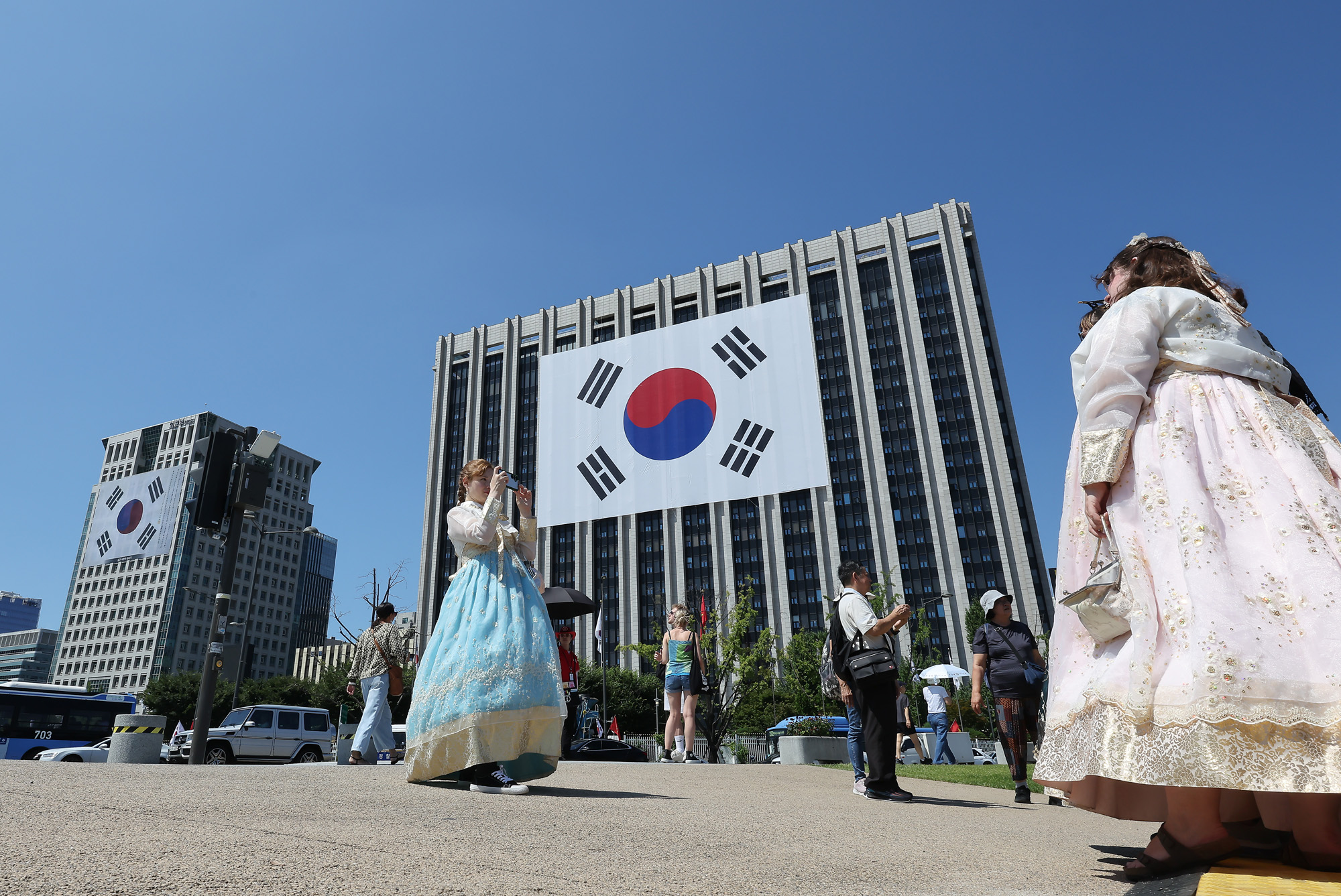 태극기 광복절 김구 광화문