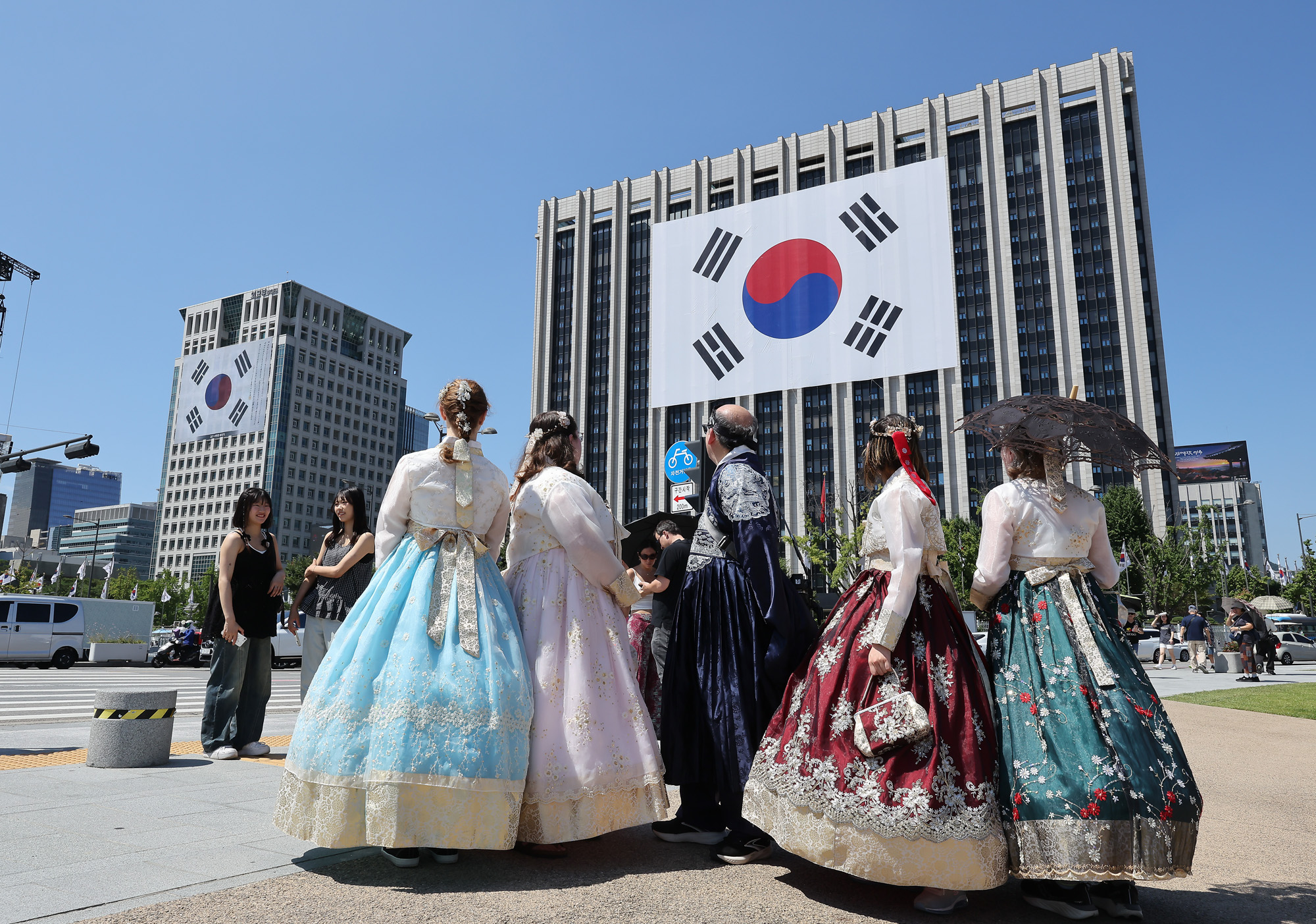 태극기 광복절 김구 광화문