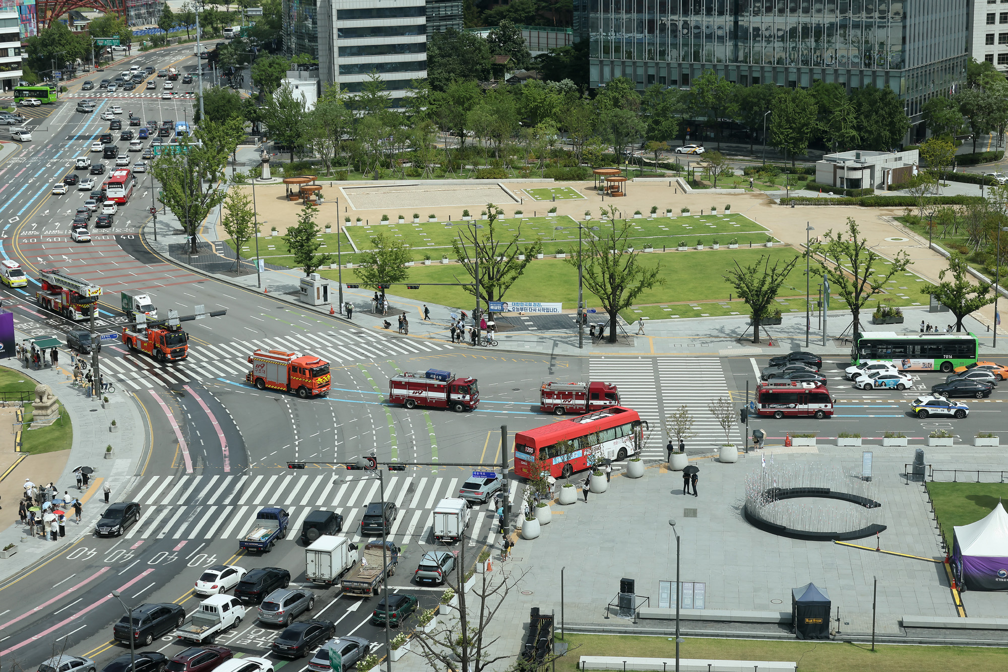 길터주기 민방위훈련 소방차 교통 을지훈련 광