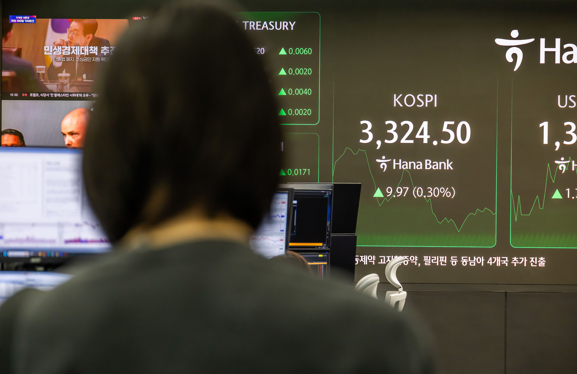 경제;주식;주가;코스피;국장;하나은행딜링룸;코스피스케치;코스피3300선돌파;코스피최고치경신