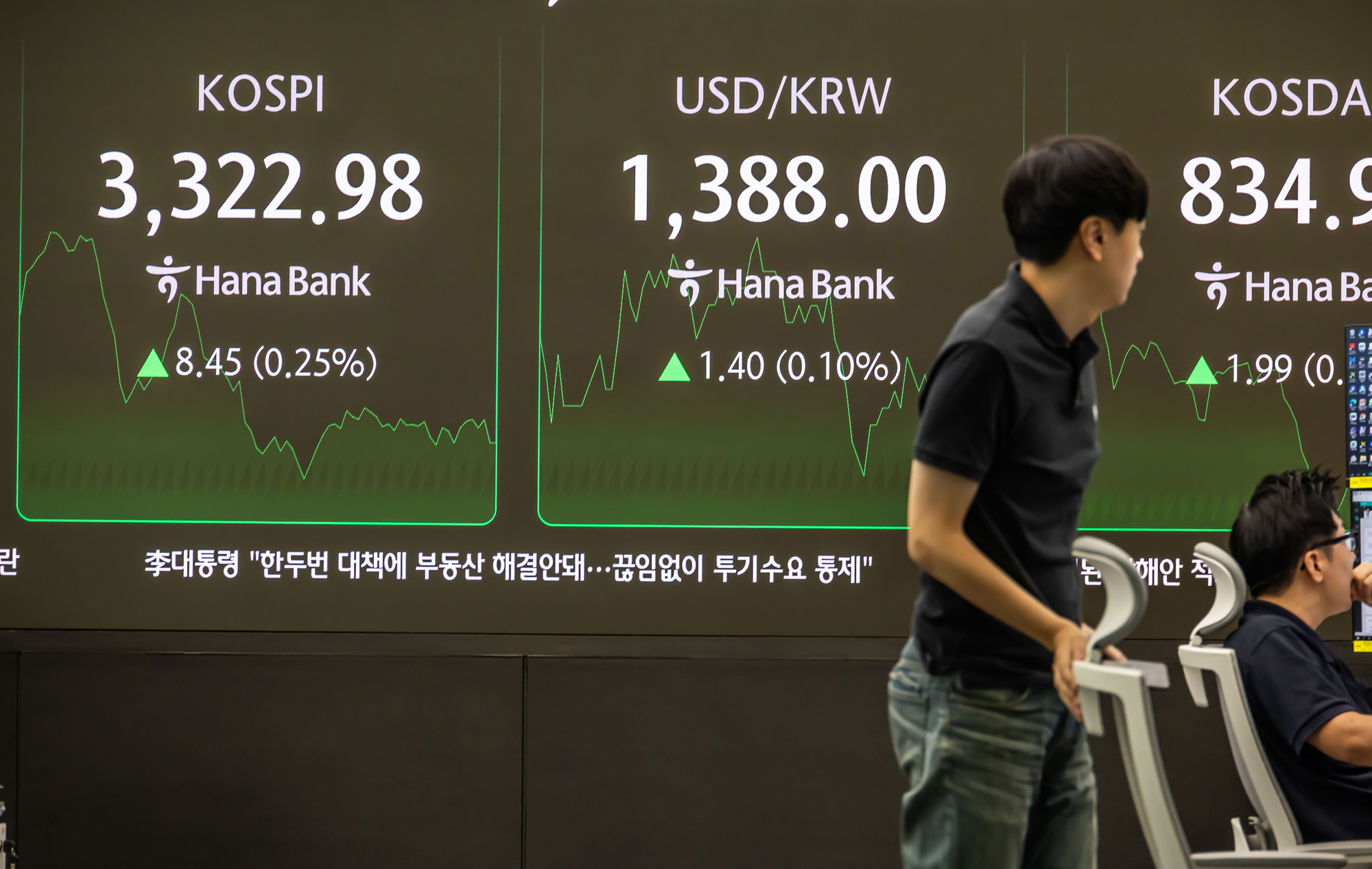 경제;주식;주가;코스피;국장;하나은행딜링룸;코스피스케치;코스피3300선돌파;코스피최고치경신
