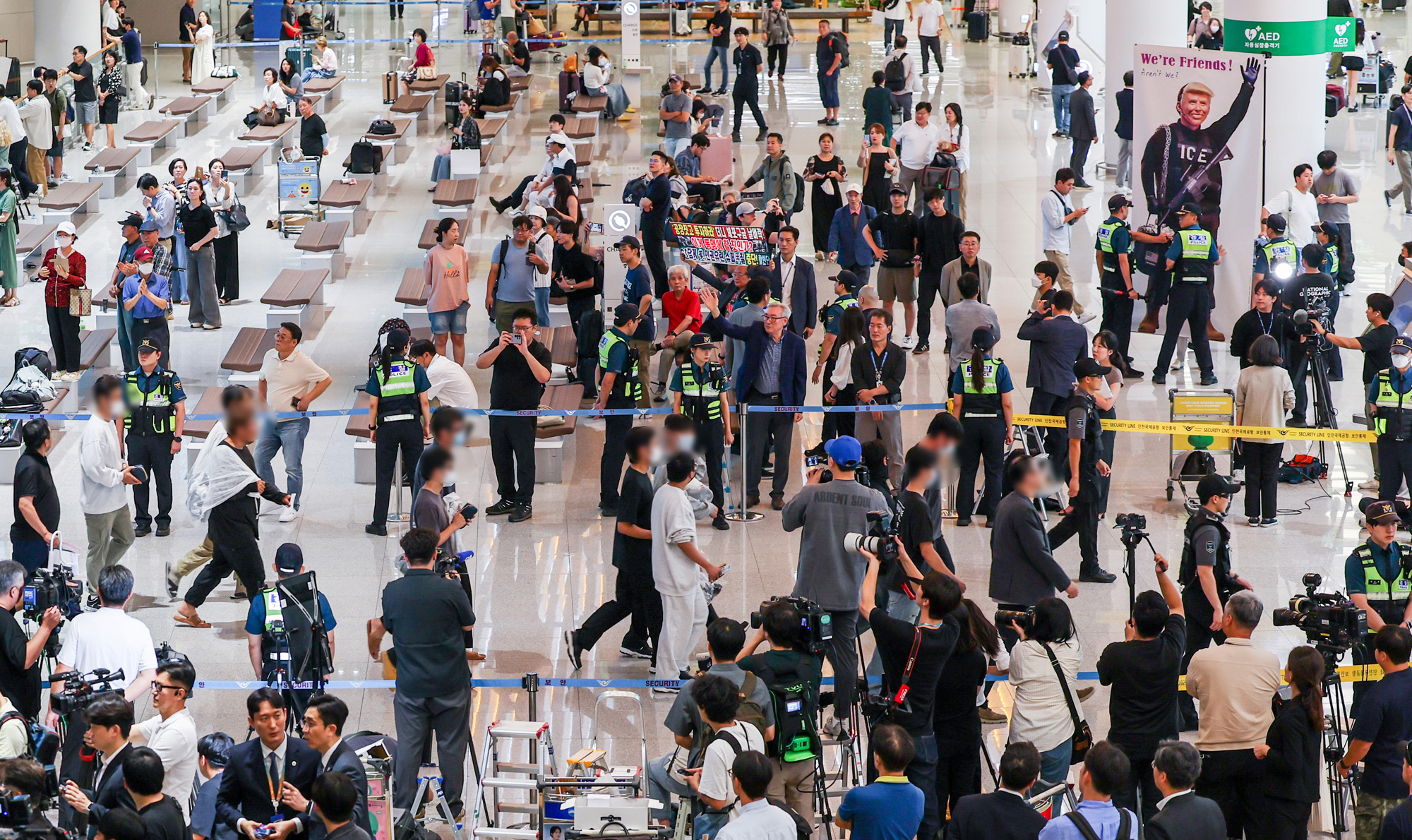 미국;포크스턴;이민세관단속국;구금시설;석방;현대차;LG에너지솔루션;배터리공장;구금한국인석방;인천공항;아틀란타