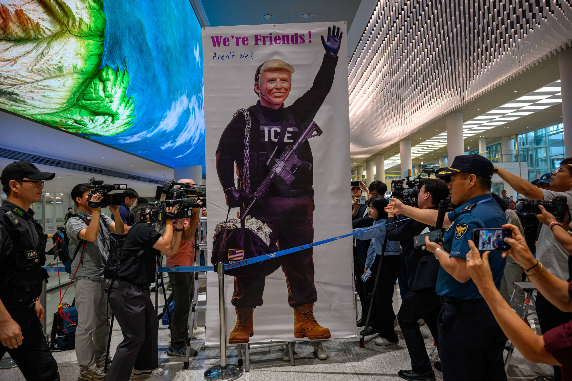 미국;포크스턴;이민세관단속국;구금시설;석방;현대차;LG에너지솔루션;배터리공장;구금한국인석방;인천공항;아틀란타