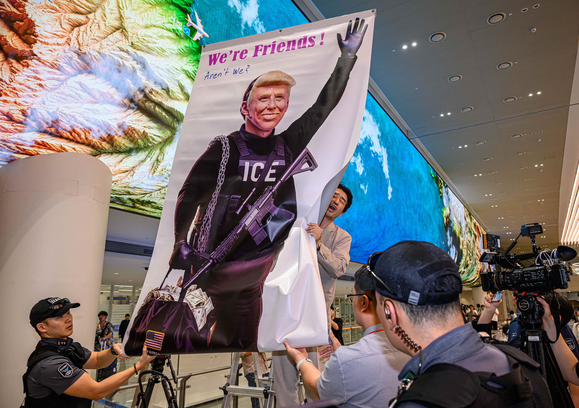 미국;포크스턴;이민세관단속국;구금시설;석방;현대차;LG에너지솔루션;배터리공장;구금한국인석방;인천공항;아틀란타