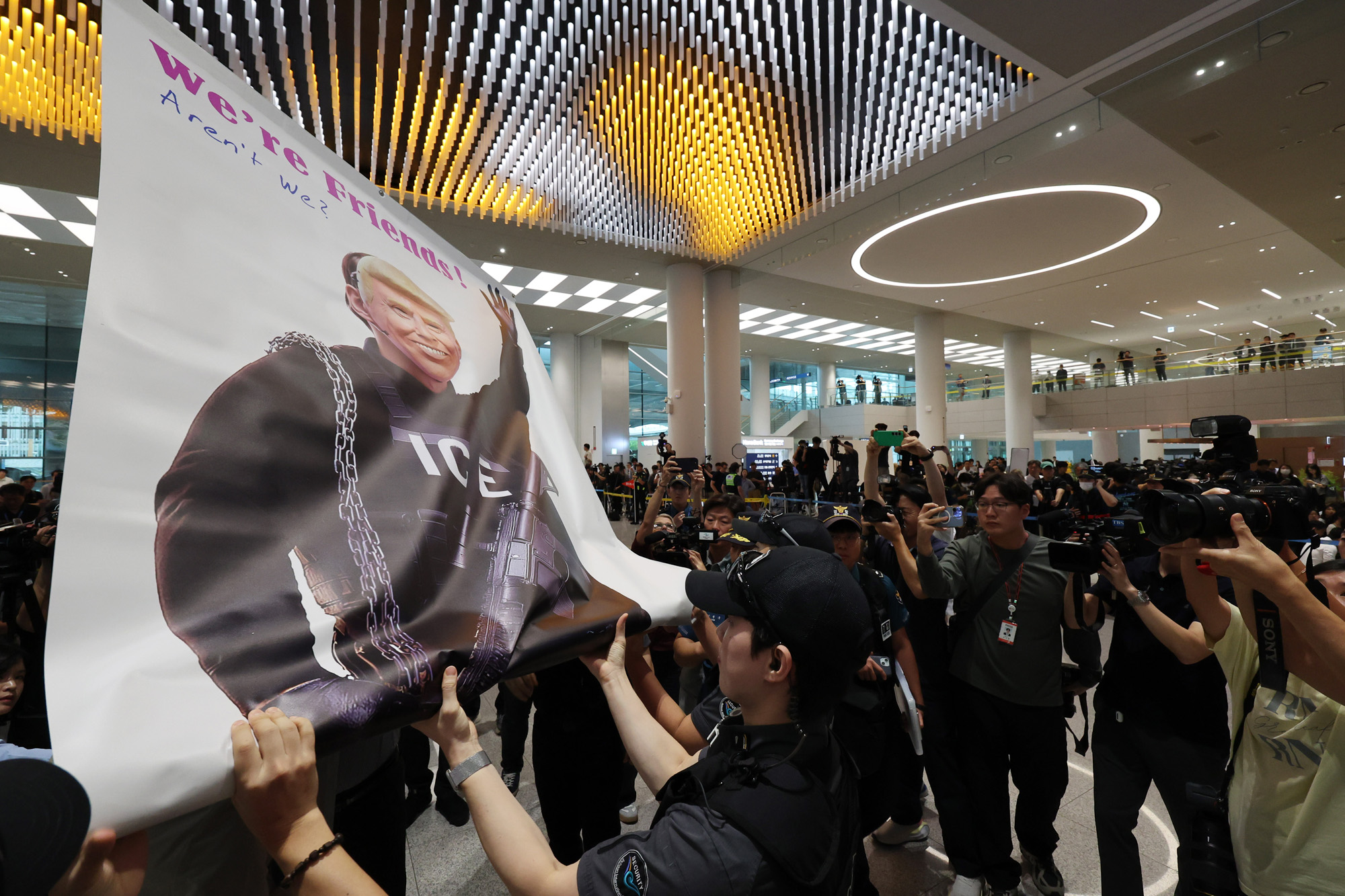 미국;포크스턴;이민세관단속국;구금시설;석방;현대차;LG에너지솔루션;배터리공장;구금한국인석방;인천공항;아틀란타