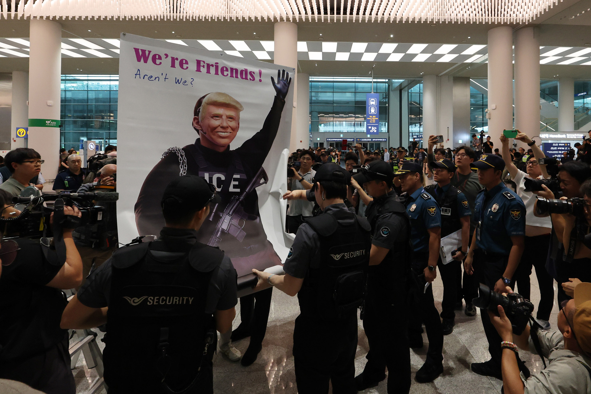 미국;포크스턴;이민세관단속국;구금시설;석방;현대차;LG에너지솔루션;배터리공장;구금한국인석방;인천공항;아틀란타