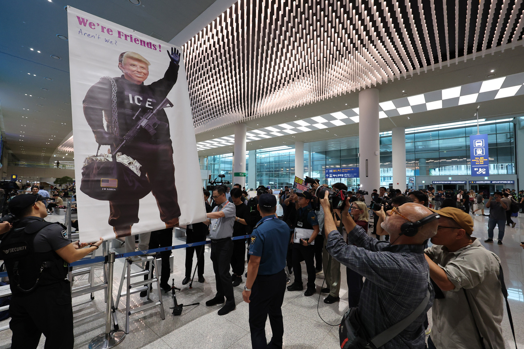미국;포크스턴;이민세관단속국;구금시설;석방;현대차;LG에너지솔루션;배터리공장;구금한국인석방;인천공항;아틀란타