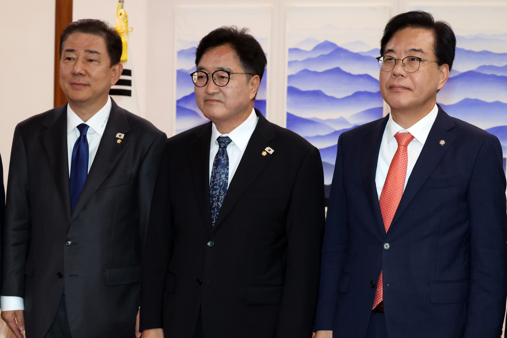 정치;국회;우원식 국회의장;여야원내대표회동;김병기;송언석