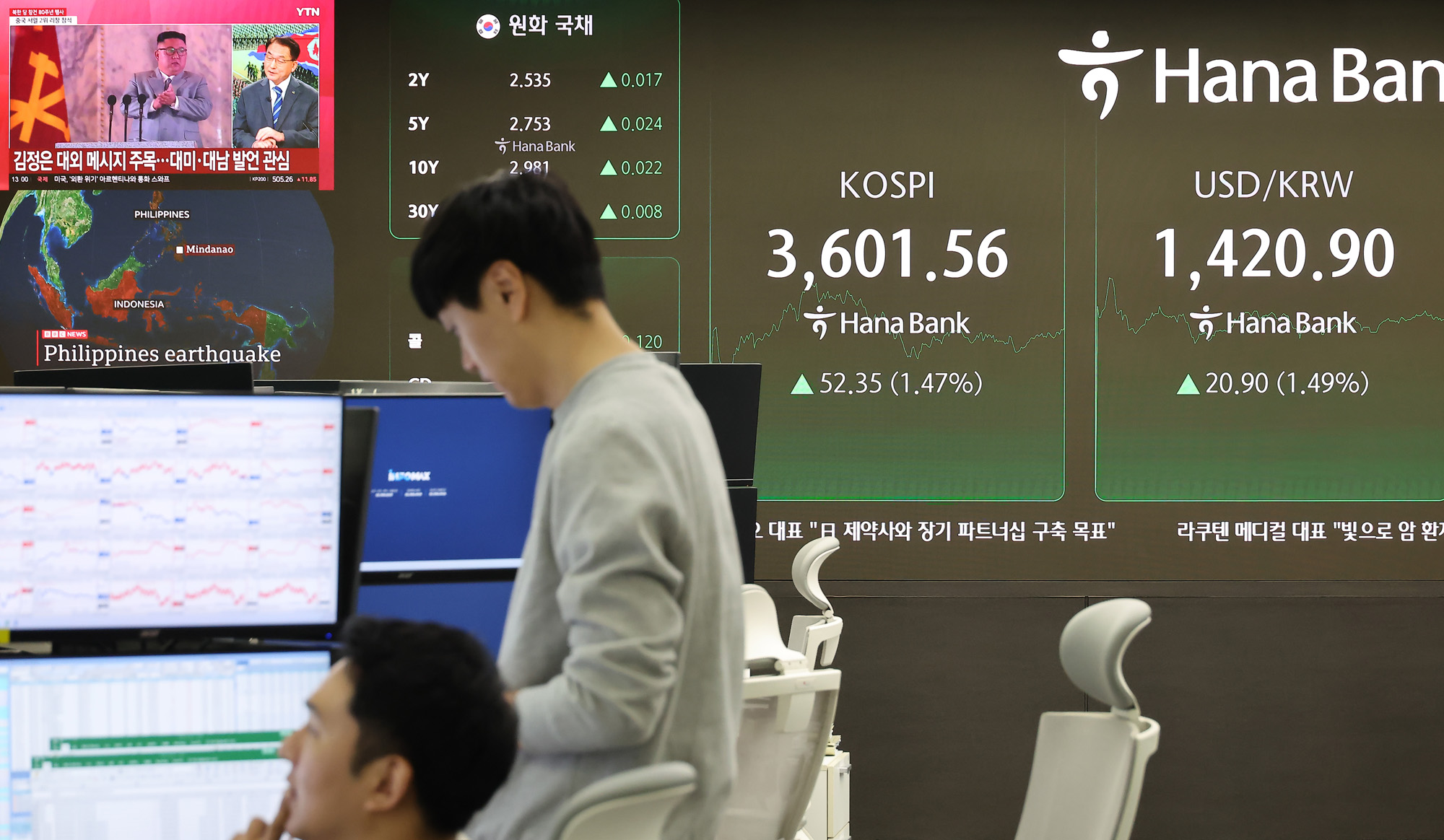 코스피;하나은행;딜링룸;환율;외환;증시;코스닥