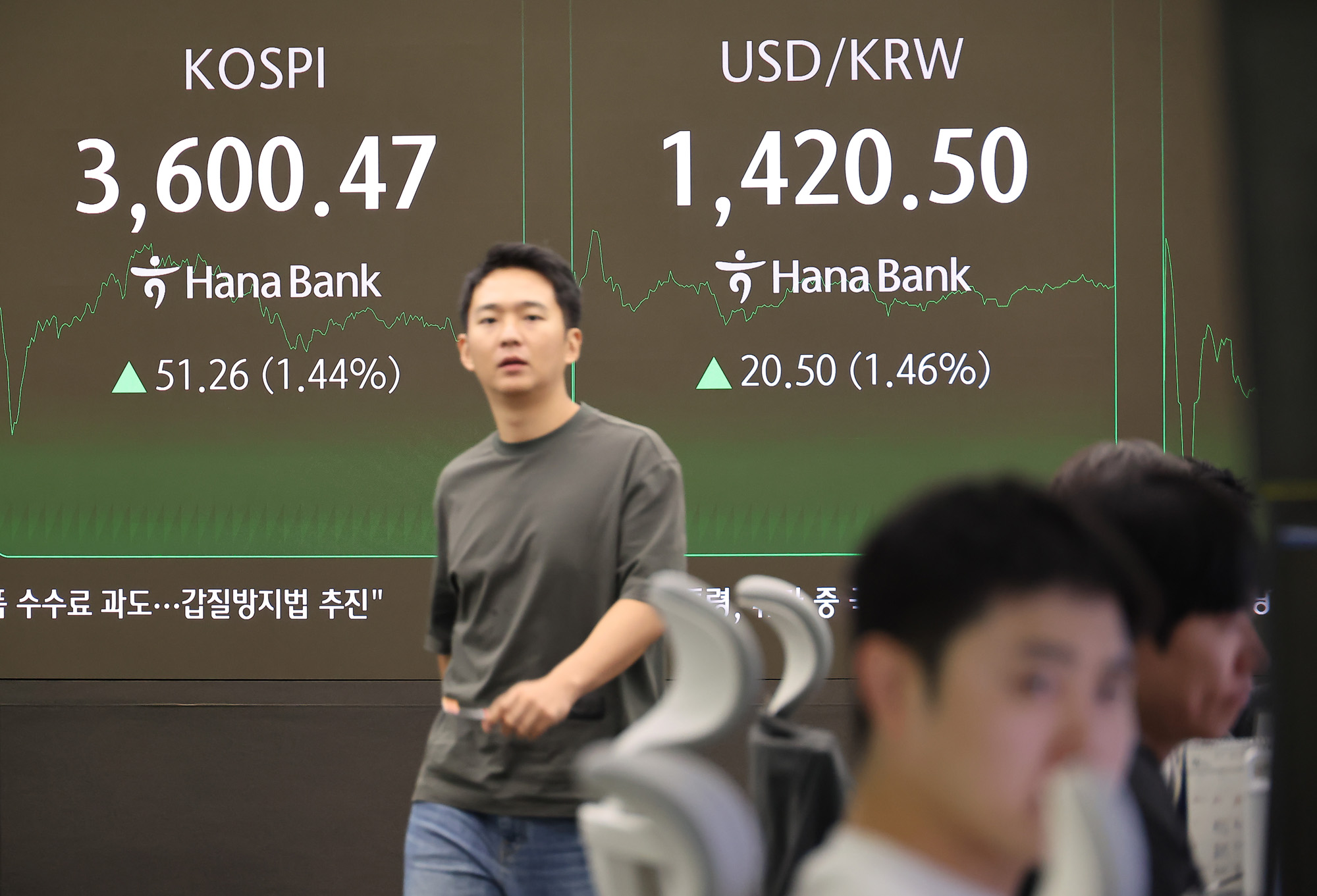 코스피;하나은행;딜링룸;환율;외환;증시;코스닥