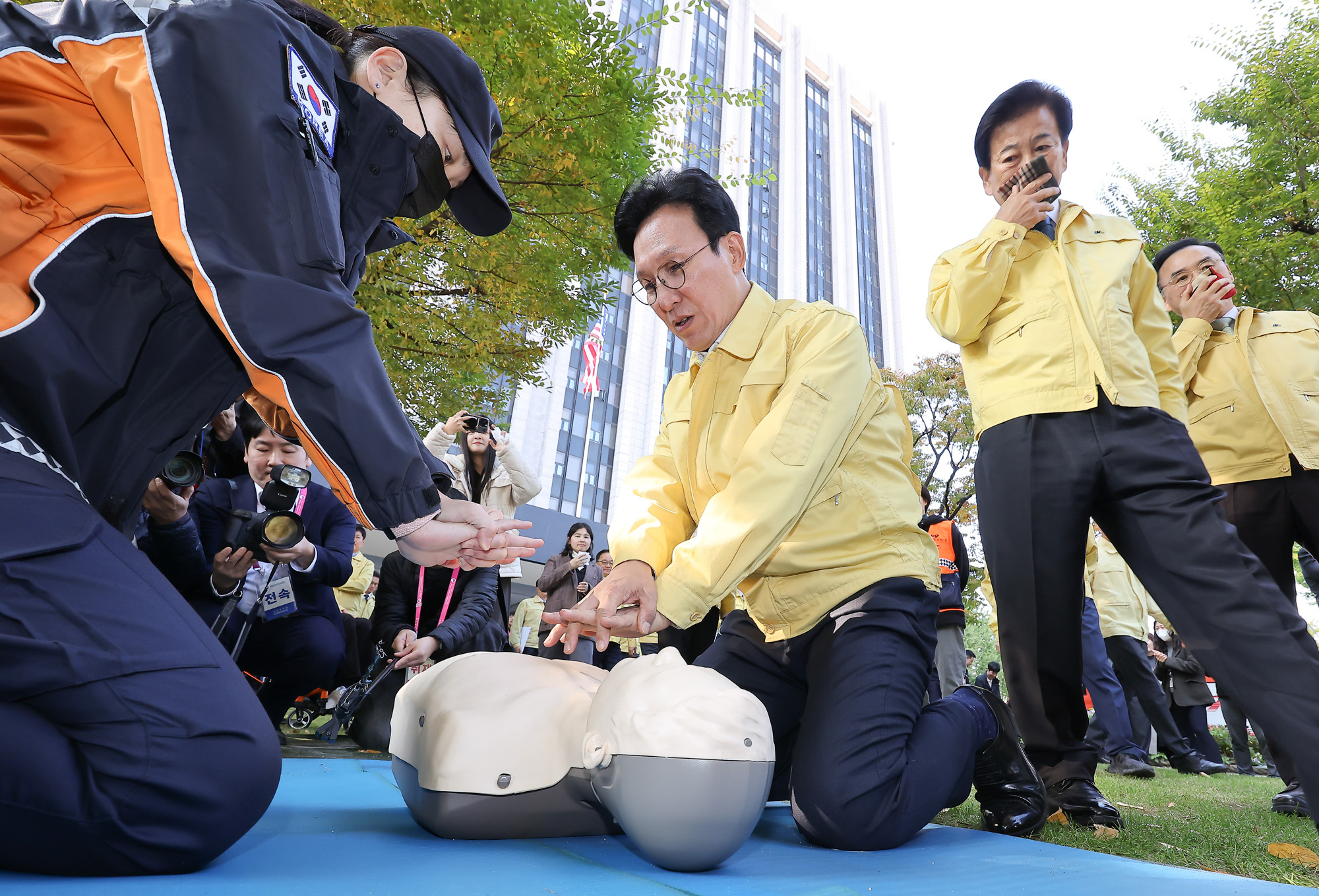 정부서울청사;민방위훈련;김민석;화재