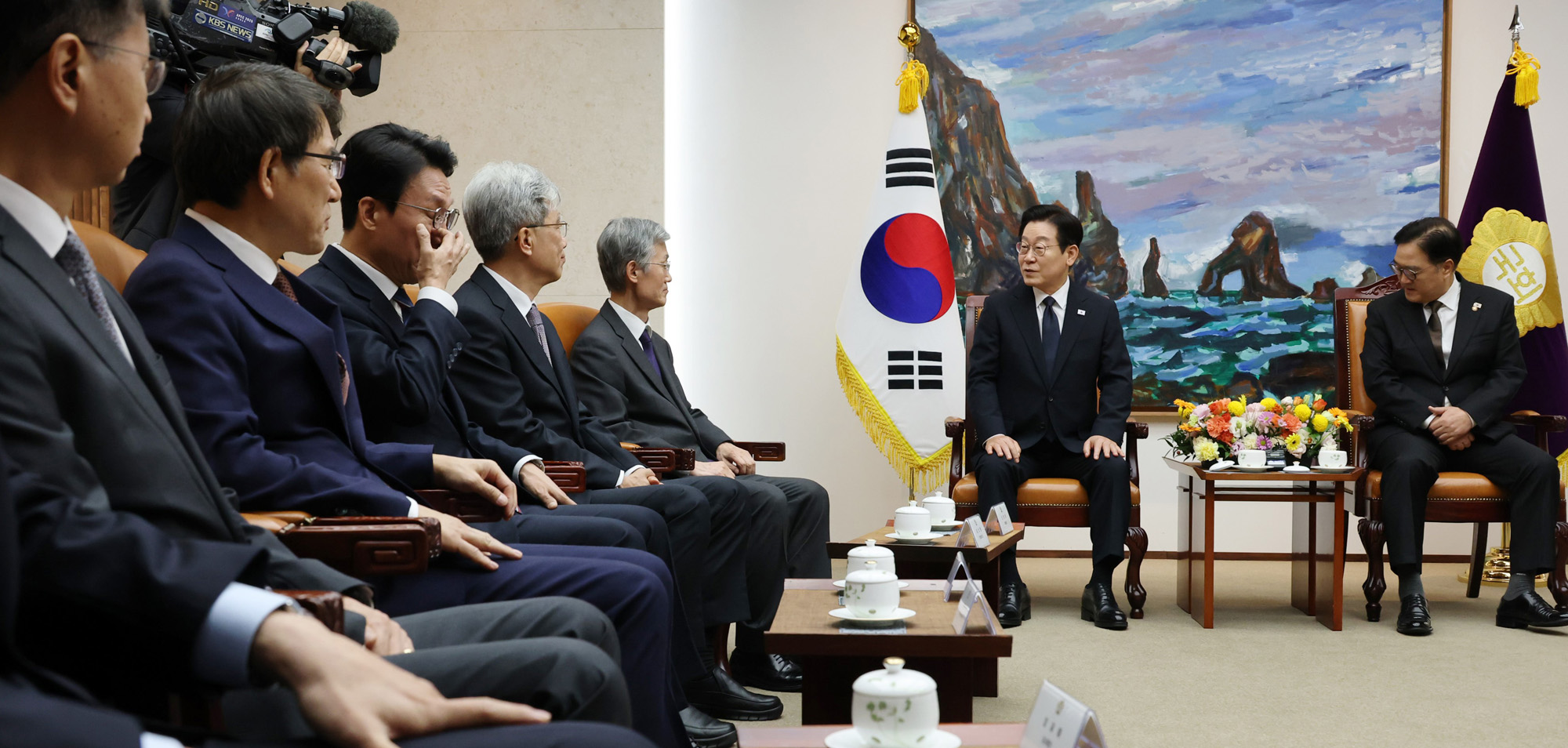 정치;국회;이재명대통령 시정연설;이재명 5부요인환담.조희대;우원식;이재명