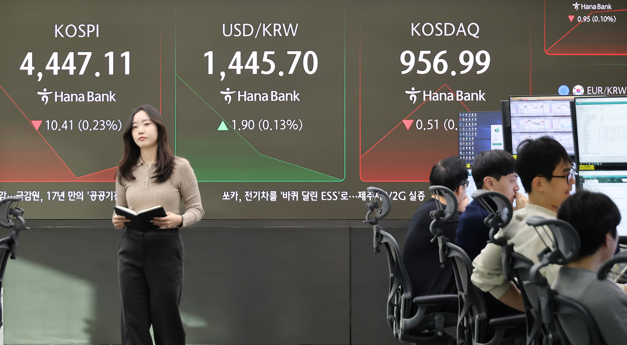 하나은행;딜링룸;코스피;코스닥;환율;주식