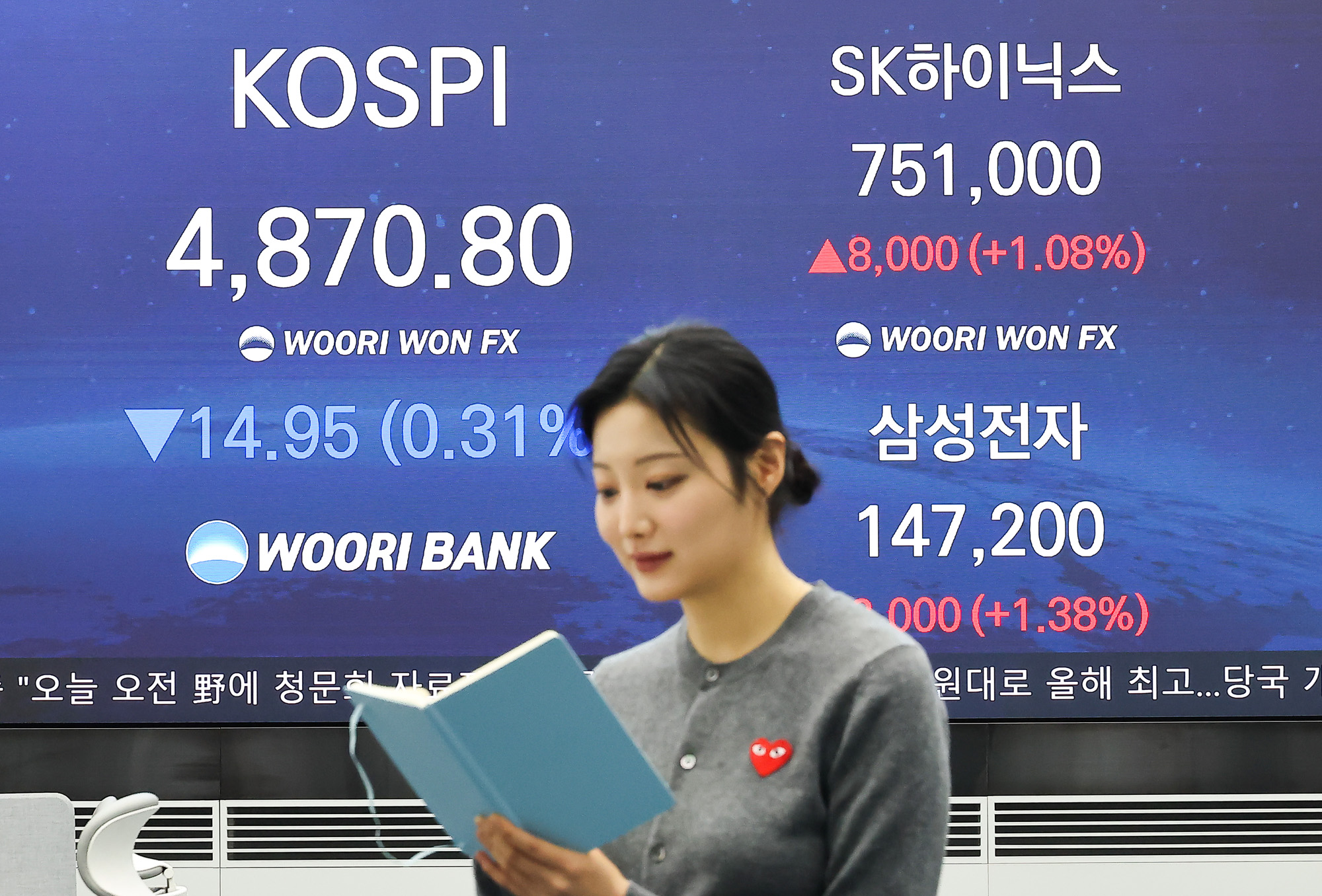 우리은행;딜링룸;코스피;삼성전자;하이닉스;SK;주가