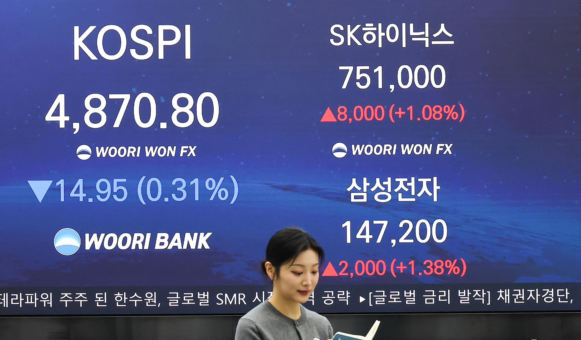 우리은행;딜링룸;코스피;삼성전자;하이닉스;SK;주가